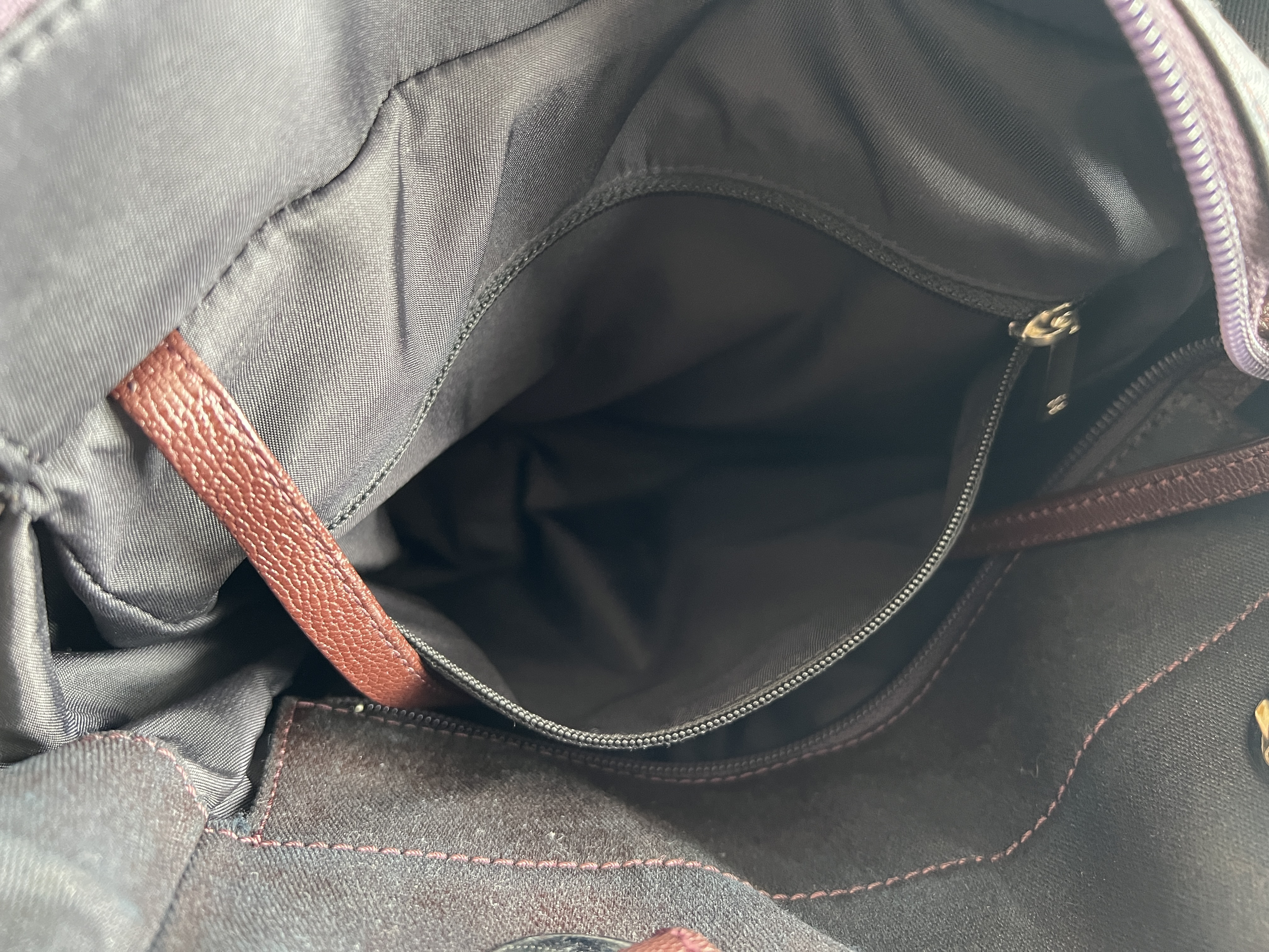Paris Biarritz PM Matelassé Coco Mark Coco Charm Leather Brown Handbag (Serial Number 11) — view 8