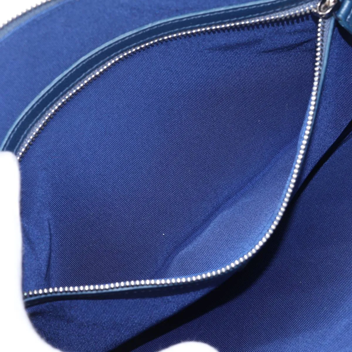 Matelassé Denim Clutch Bag, Blue, Silver Hardware, 25998431, Serial Number 25 — view 6