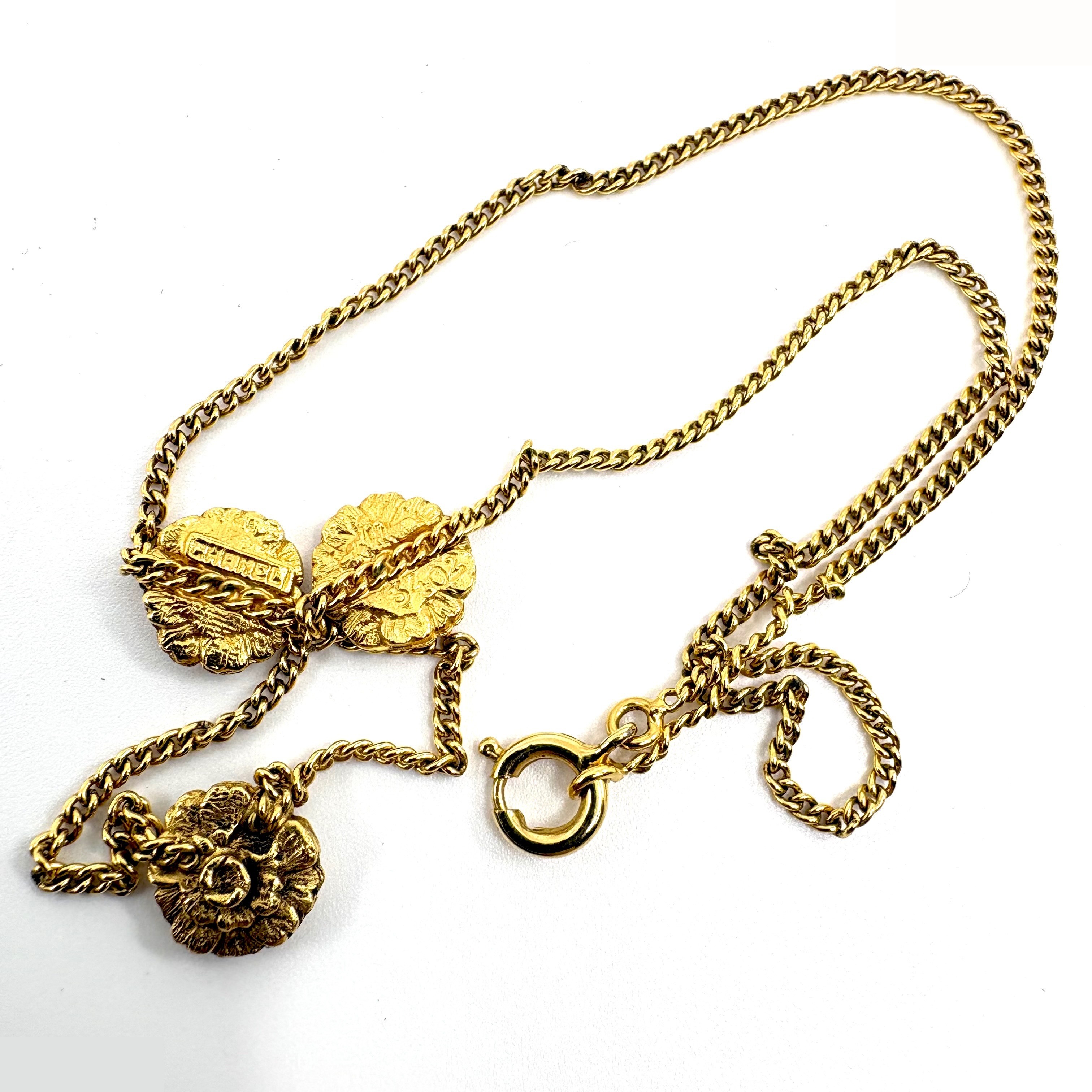Camellia Triple Strand Necklace Pendant (3402) - Precious Metal — view 3