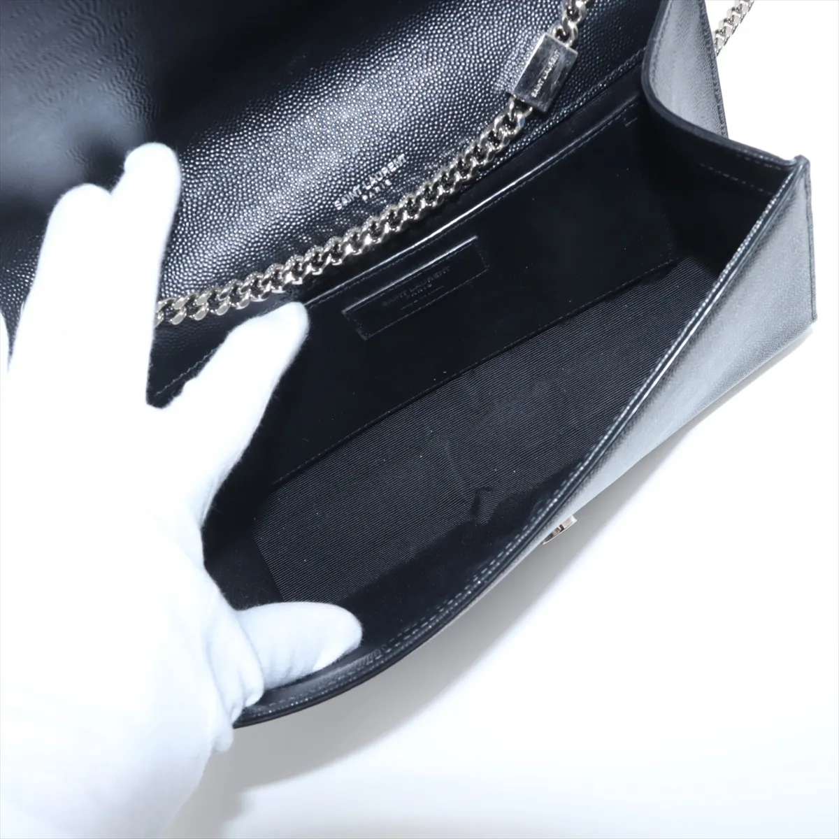 Classic Kate Leather Chain Shoulder Bag Black 364021 — view 6