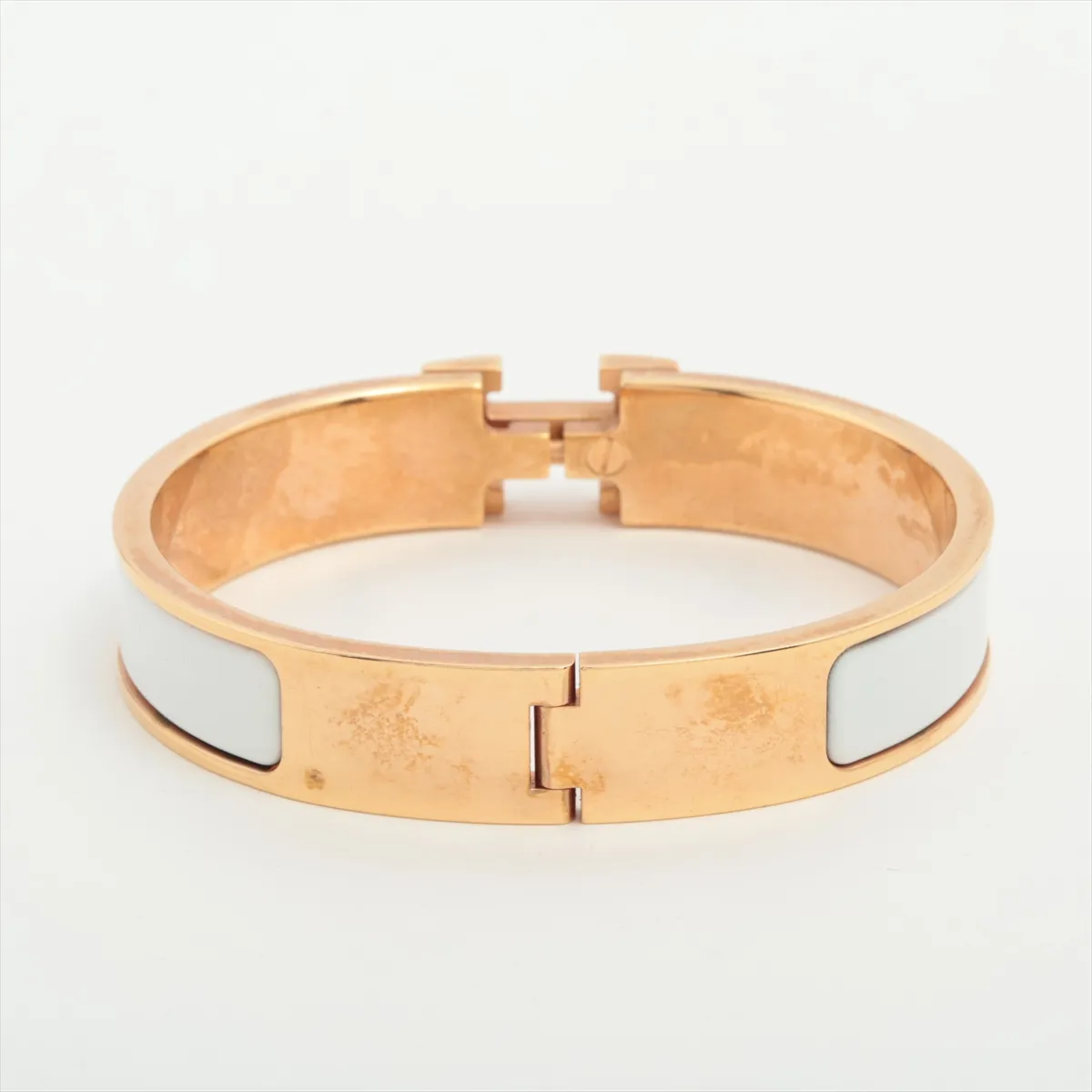 Click H Bangle Fan Bangle GP x Enamel Gold x White — view 2