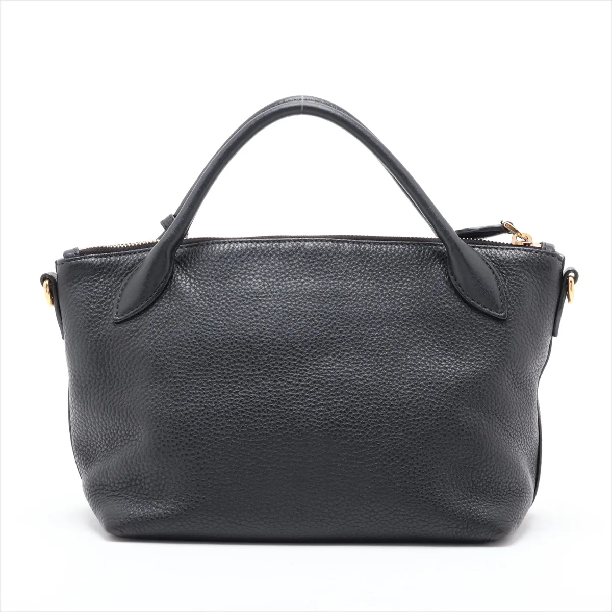 Vitello Daino 1BA111 Leather 2-Way Handbag, Black, Unsigned Guarantee Card — view 2