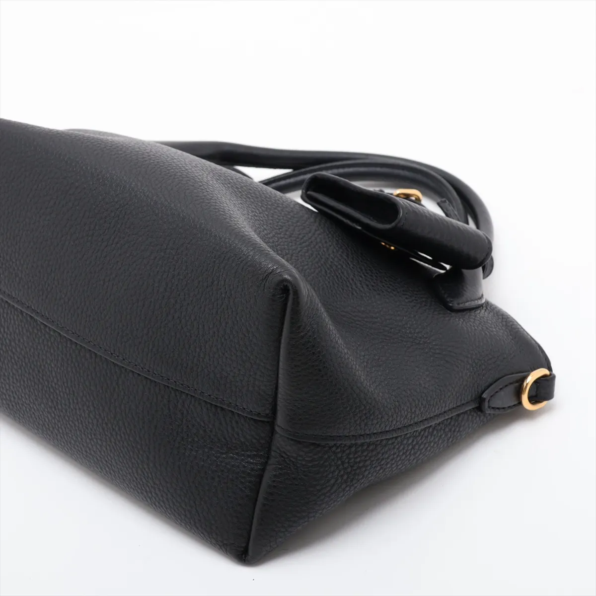 Vitello Daino 1BA111 Leather 2-Way Handbag, Black, Unsigned Guarantee Card — view 3