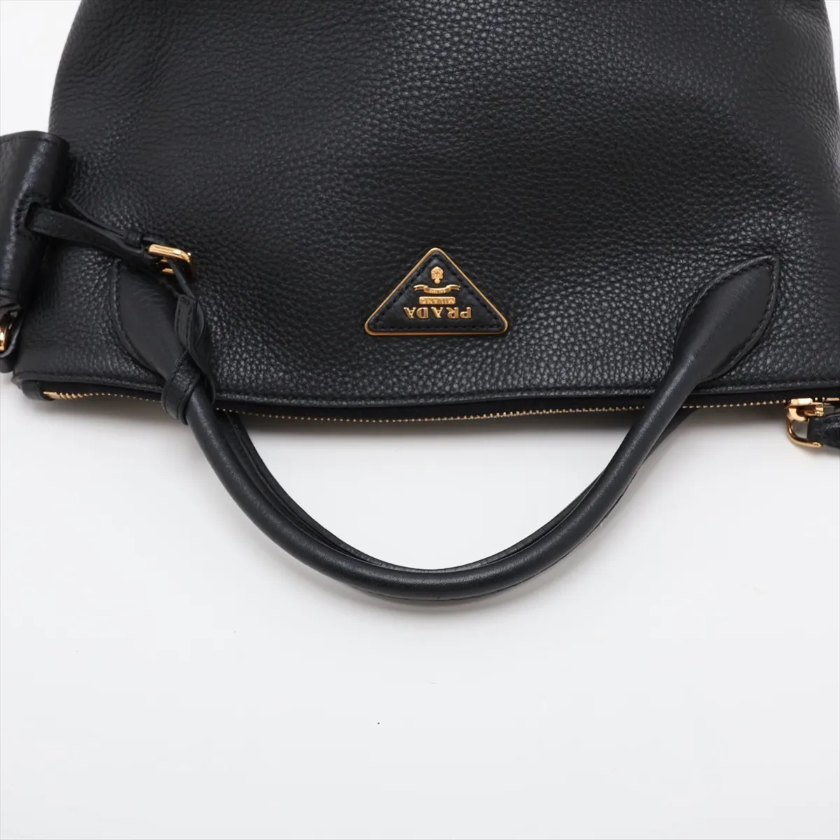 Vitello Daino 1BA111 Leather 2-Way Handbag, Black, Unsigned Guarantee Card — view 5