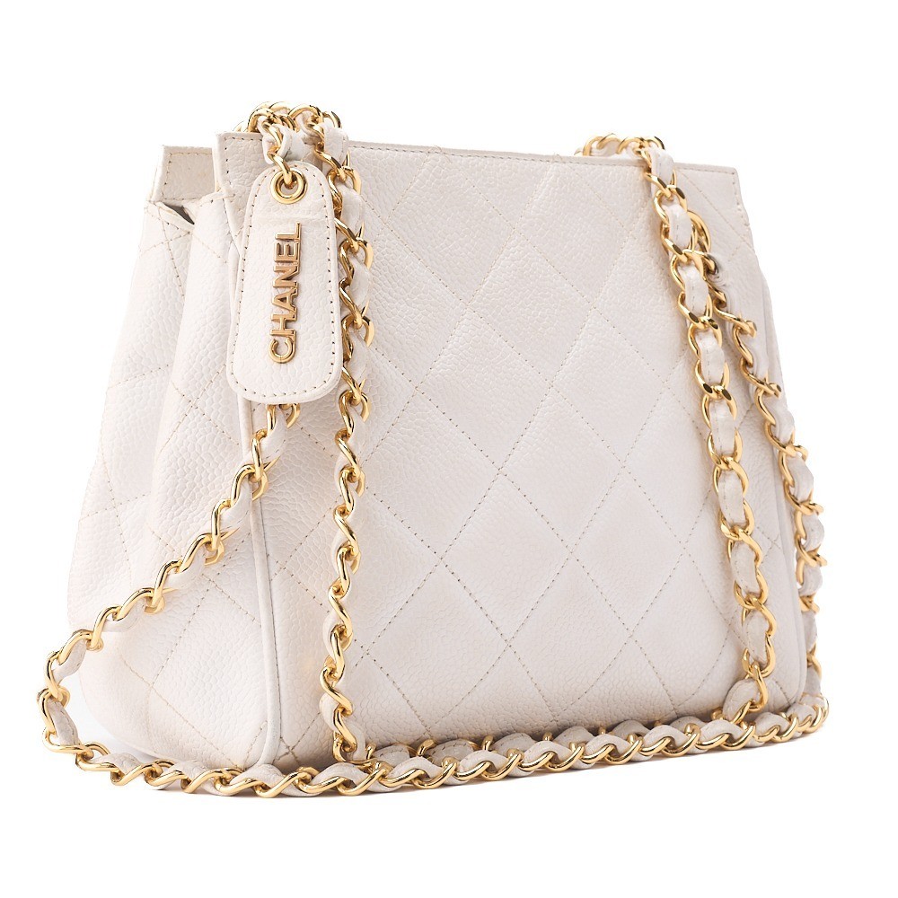 Caviar Skin Matelassé Chain Shoulder Bag — view 2
