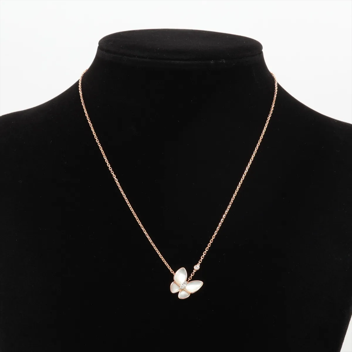 de Papillon Shell Diamond Necklace 750 (PG x WG) 6.6g JE918089 (Hole) — view 5