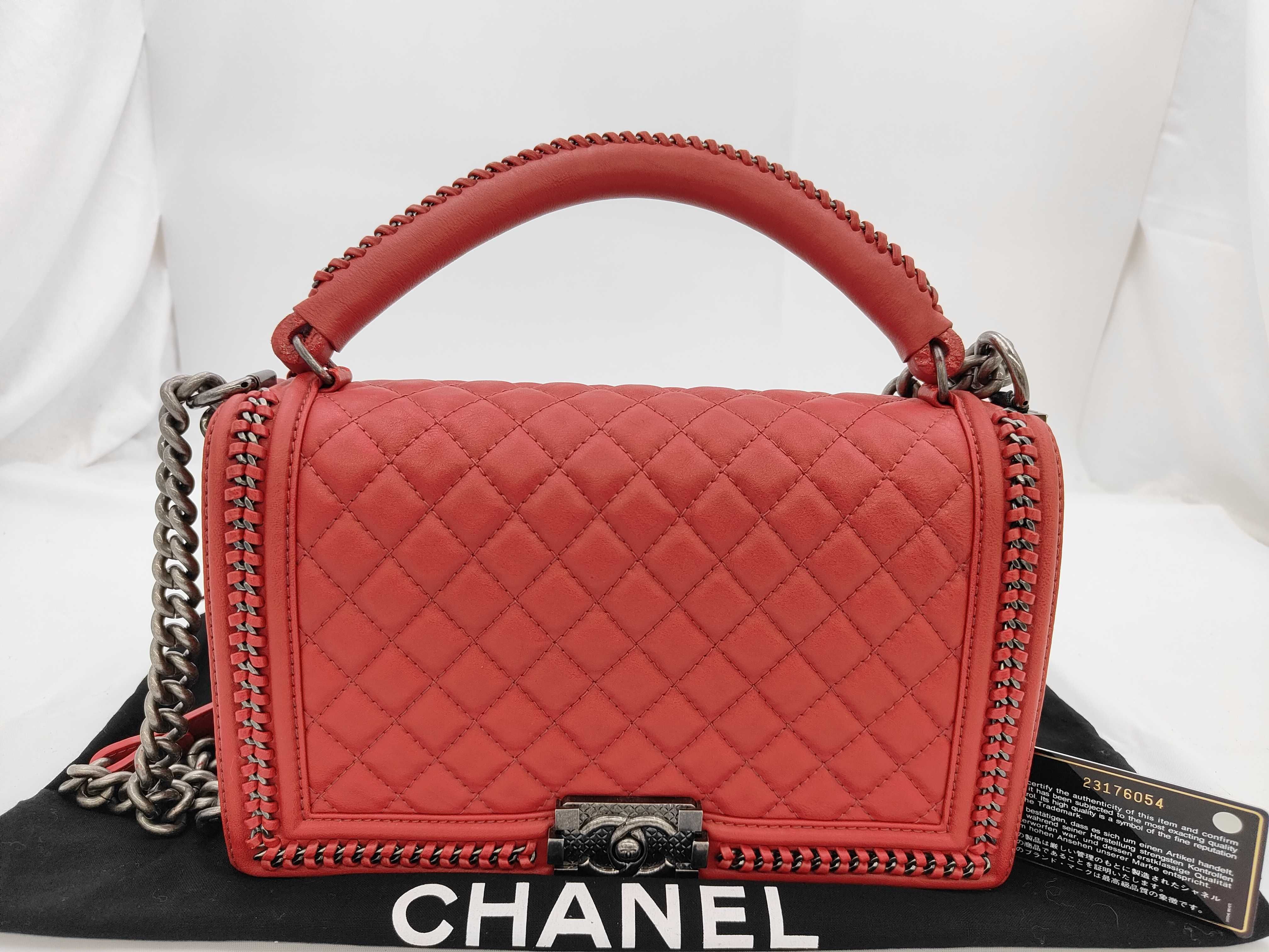 Boy Chanel Lambskin Red Shoulder Bag