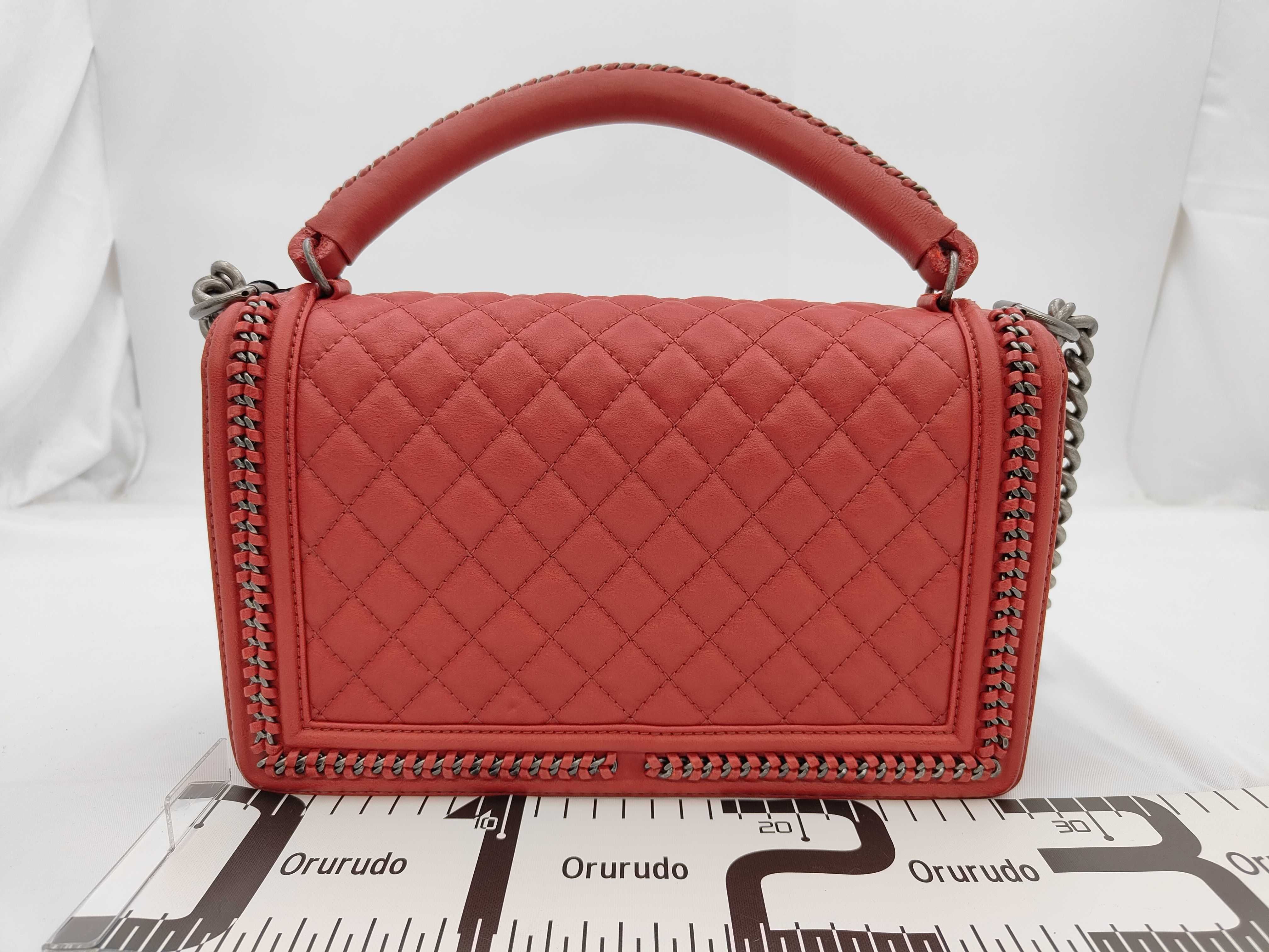 Boy Chanel Lambskin Red Shoulder Bag — view 2