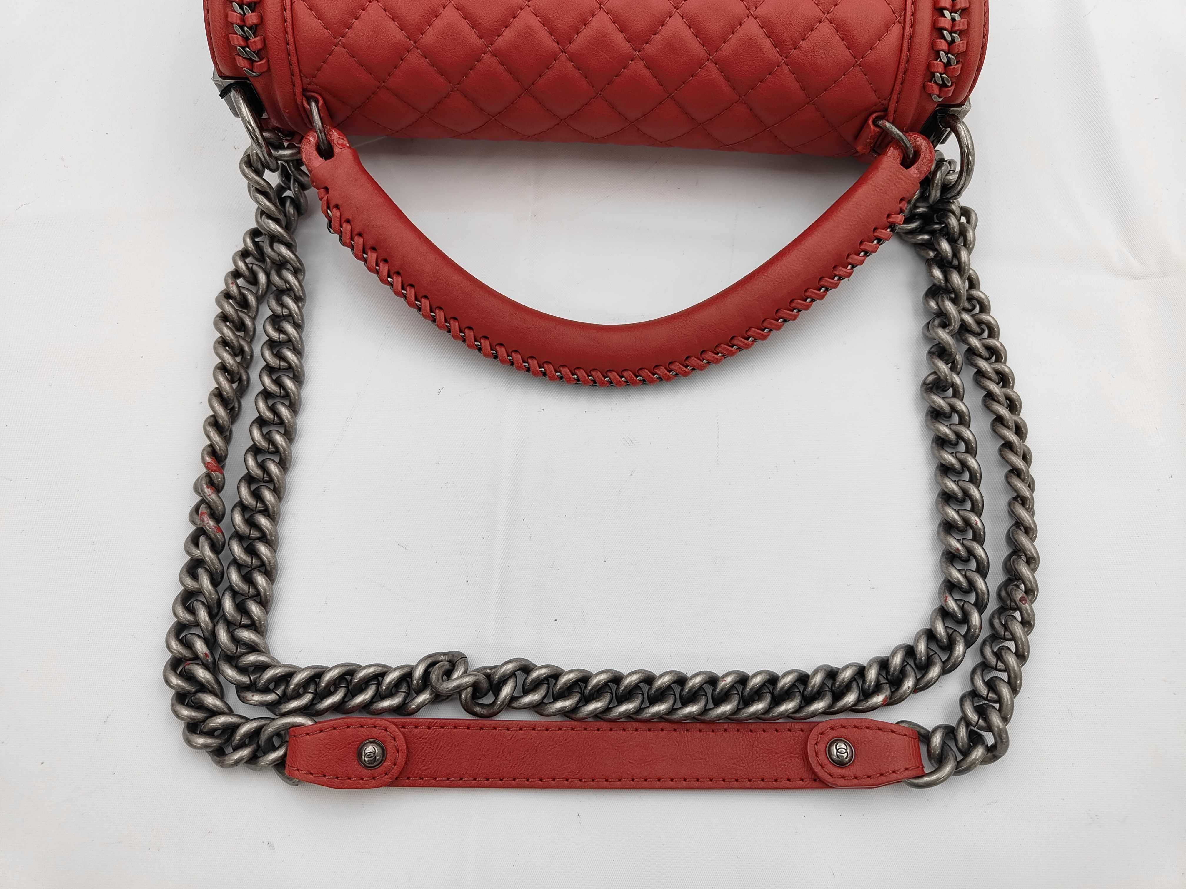 Boy Chanel Lambskin Red Shoulder Bag — view 3