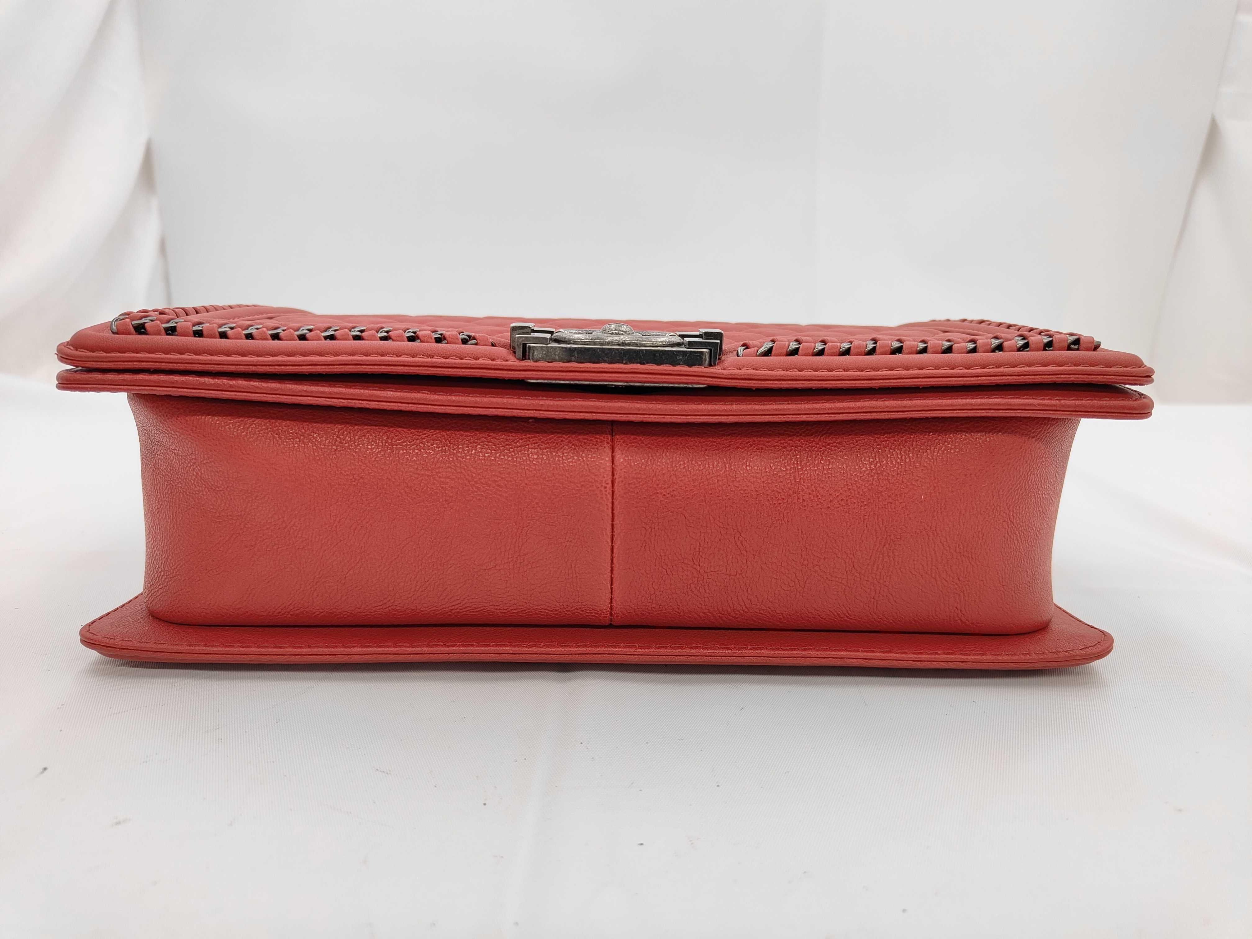 Boy Chanel Lambskin Red Shoulder Bag — view 6