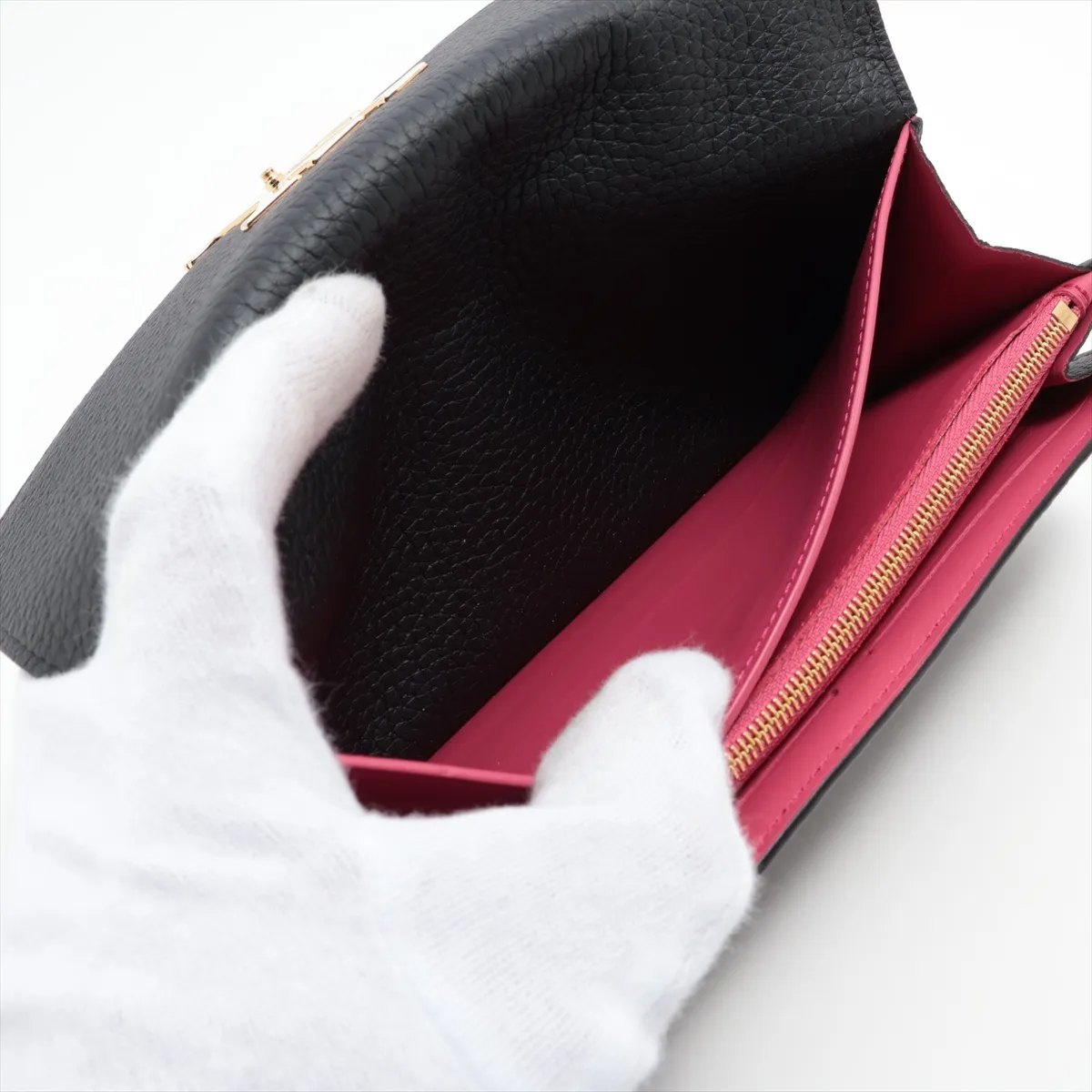 Taurillon Portefeuille Capucines M61248 Noir Long Wallet (RFID detected) — view 4