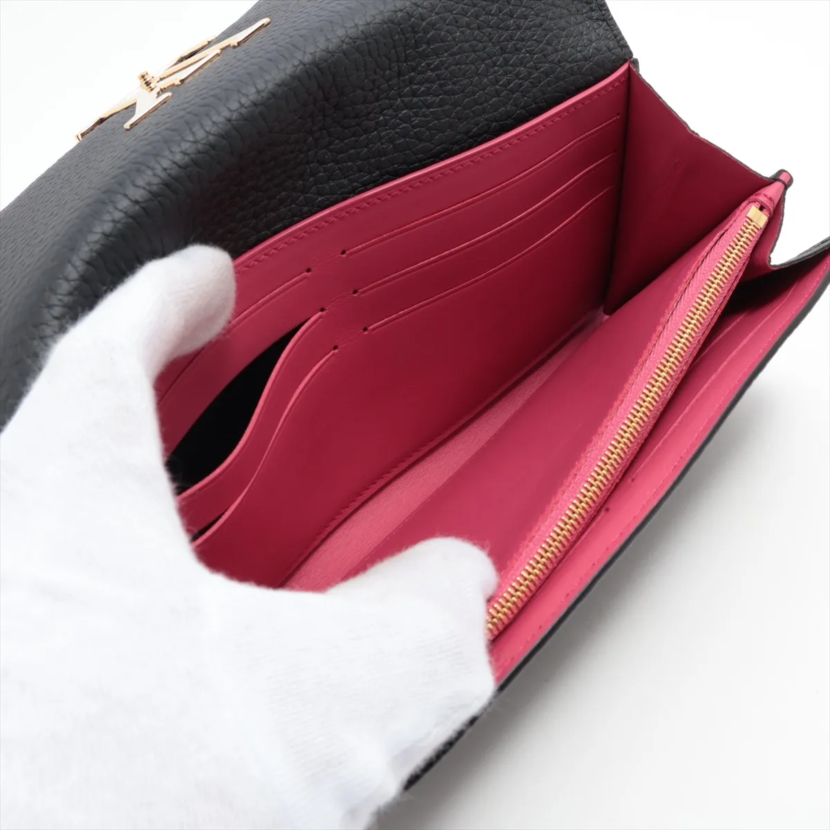 Taurillon Portefeuille Capucines M61248 Noir Long Wallet (RFID detected) — view 5