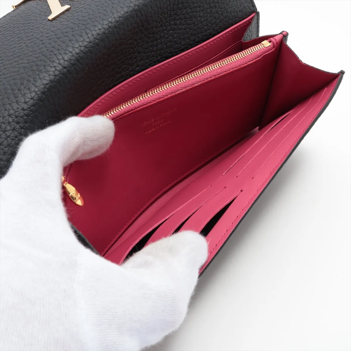 Taurillon Portefeuille Capucines M61248 Noir Long Wallet (RFID detected) — view 6