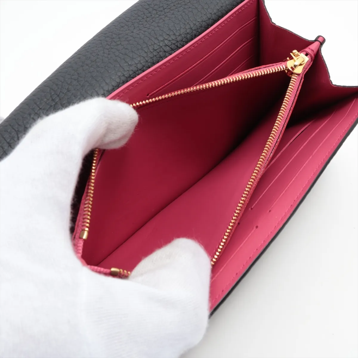 Taurillon Portefeuille Capucines M61248 Noir Long Wallet (RFID detected) — view 7