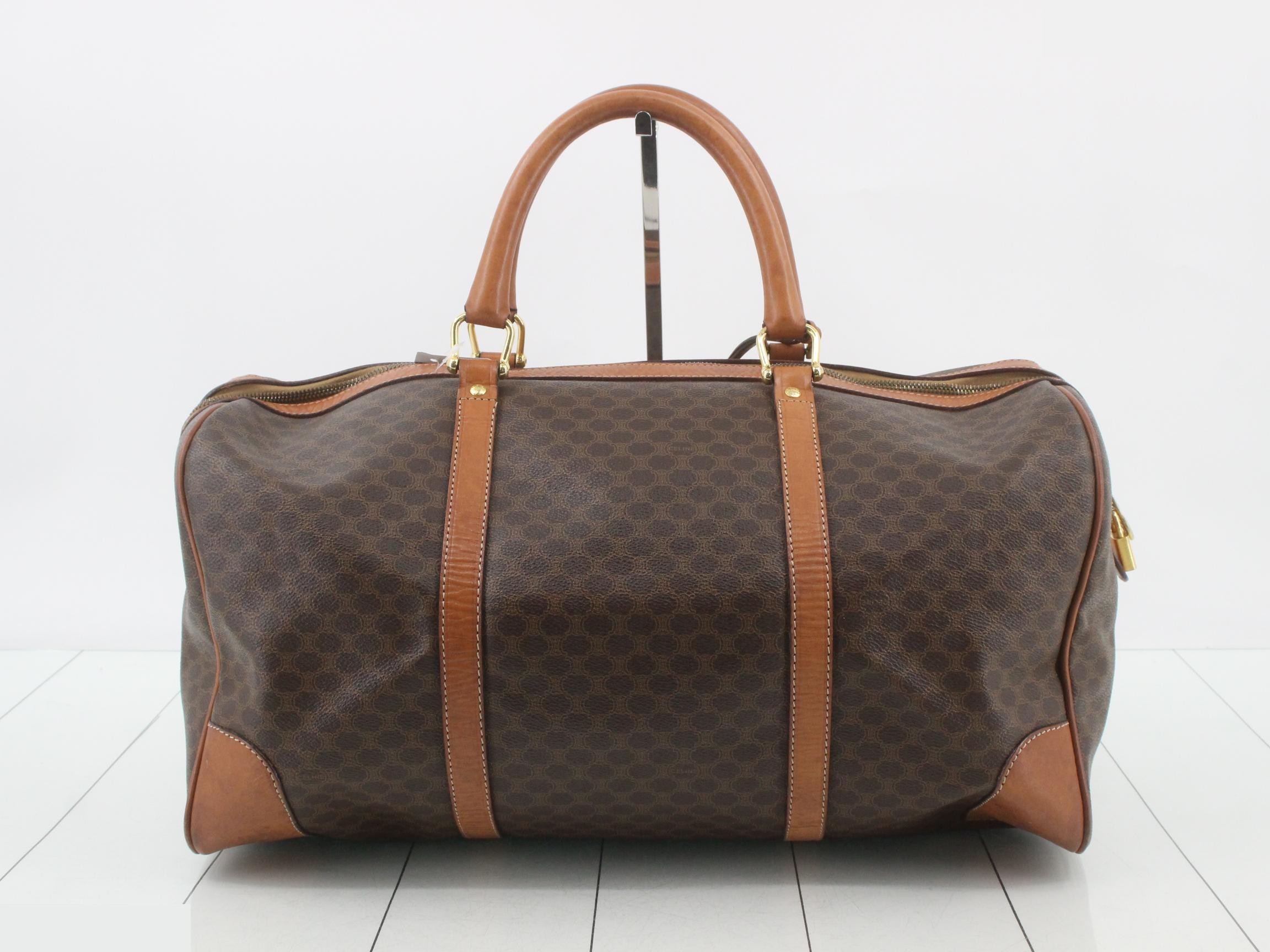 Macadam PVC/Leather Boston Bag, Brown — view 2