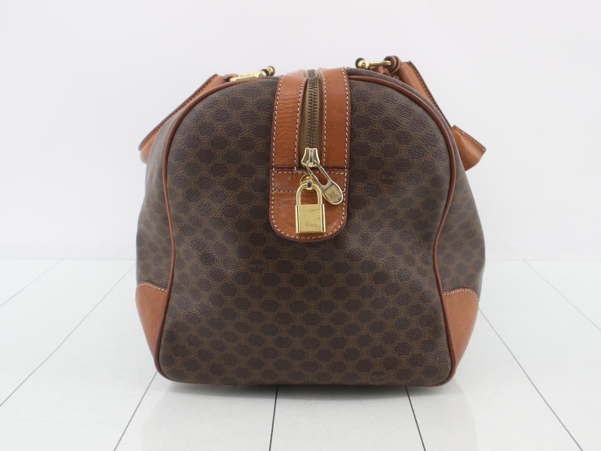 Macadam PVC/Leather Boston Bag, Brown — view 4