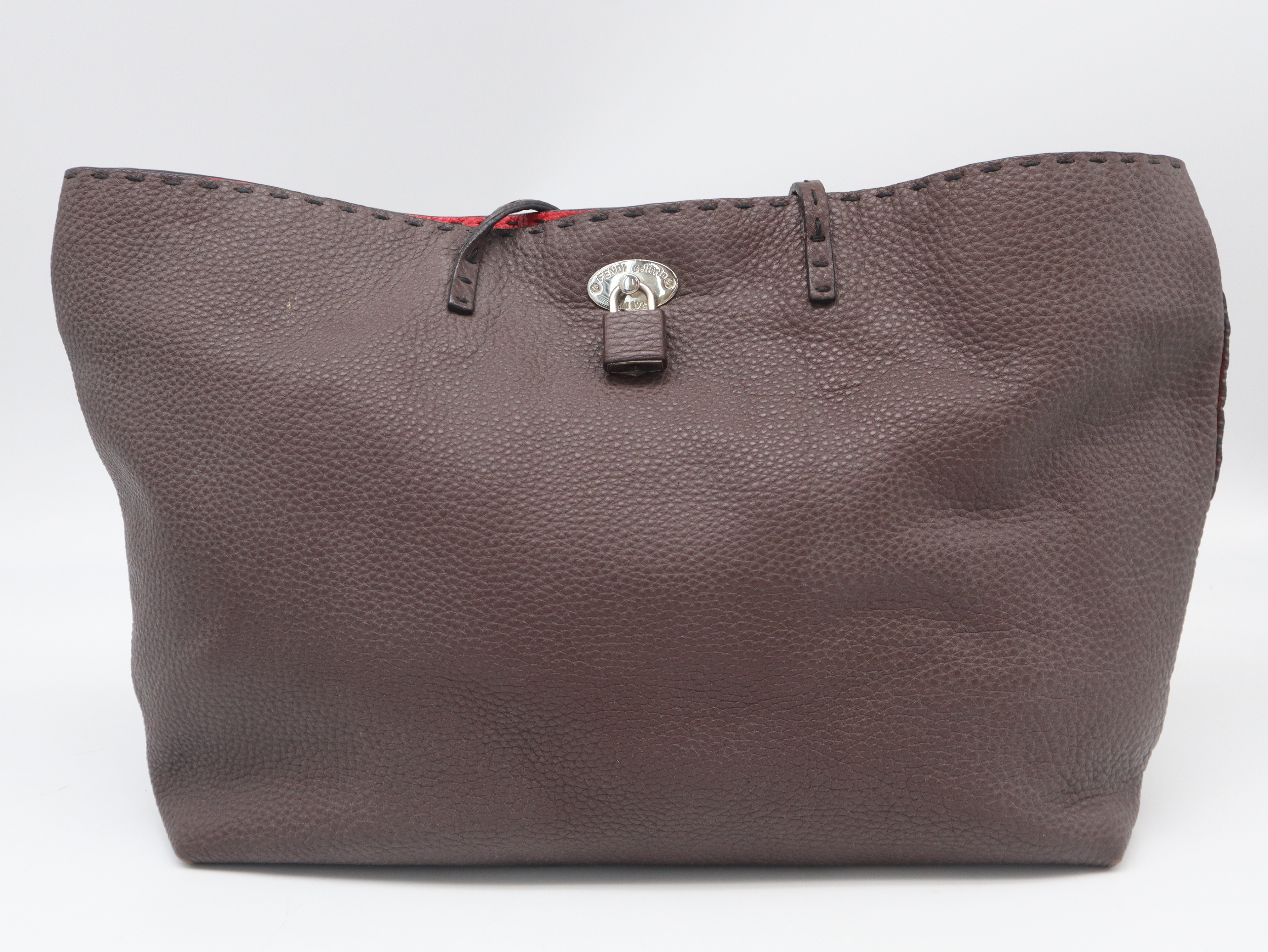 Leather Carla Selleria Tote Bag, Stitched Brown, with Dust Bag. — view 2