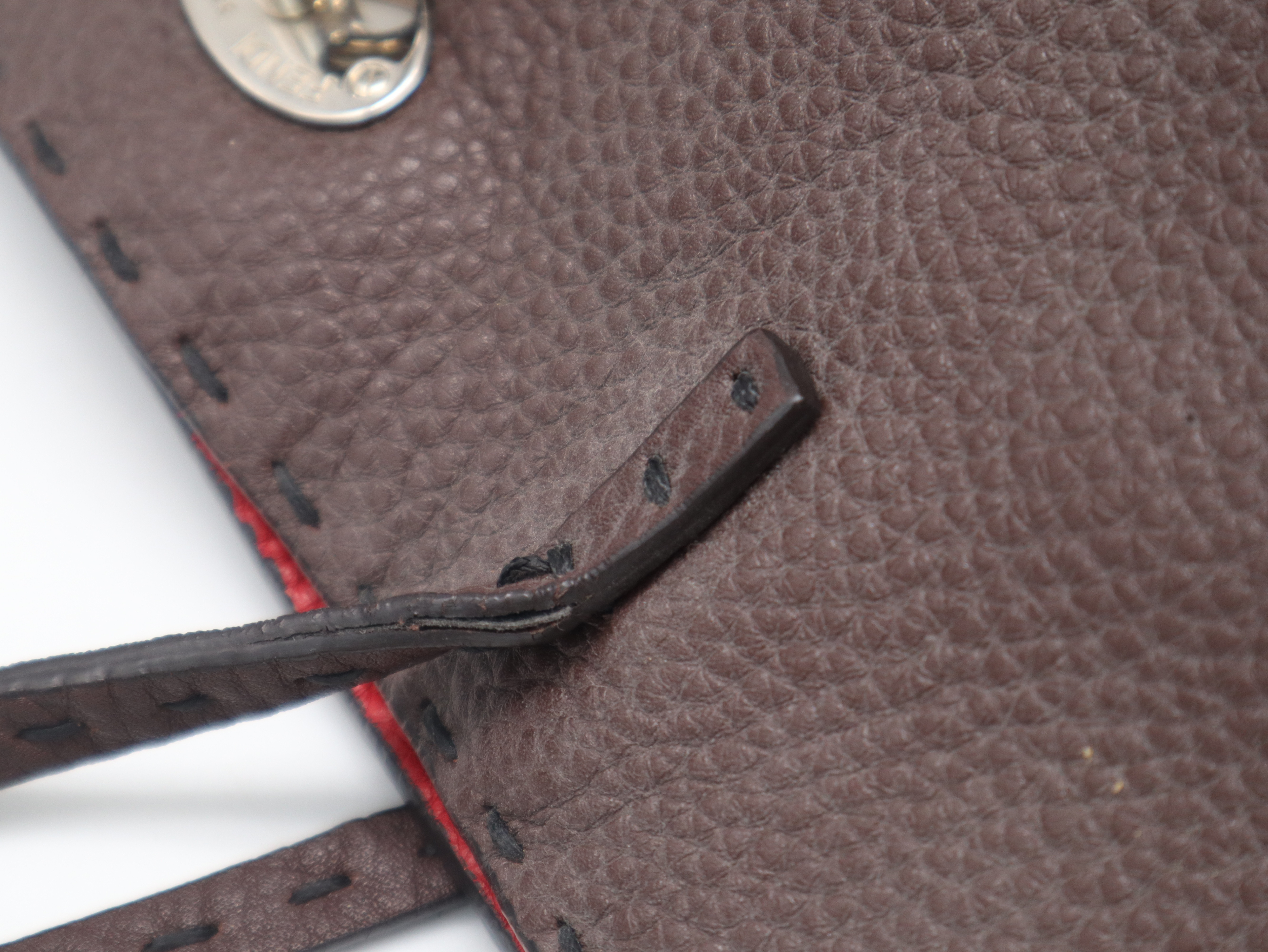 Leather Carla Selleria Tote Bag, Stitched Brown, with Dust Bag. — view 8