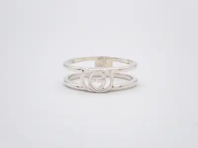 Interlocking 925 Sterling Silver Ring, 2.7g, Stamped #13, Actual Size #12, Box and Bag Included