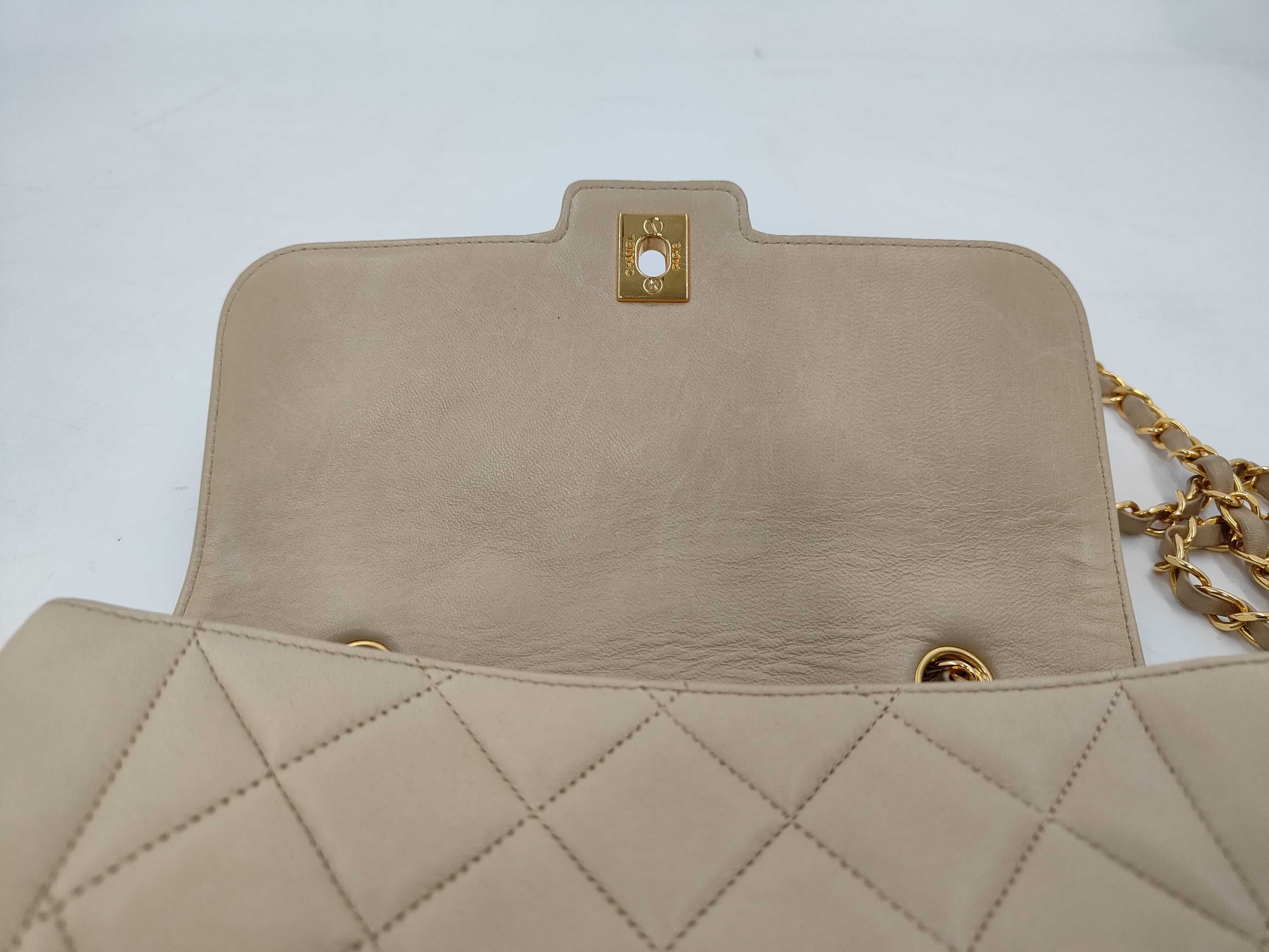 Single Flap Lambskin Beige GP Shoulder Bag — view 8