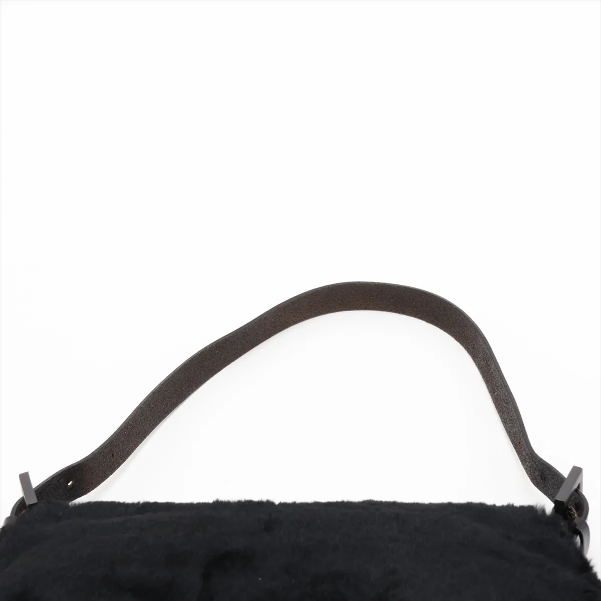 Mamma Bucket Fur and Leather Shoulder Bag, Black — view 6