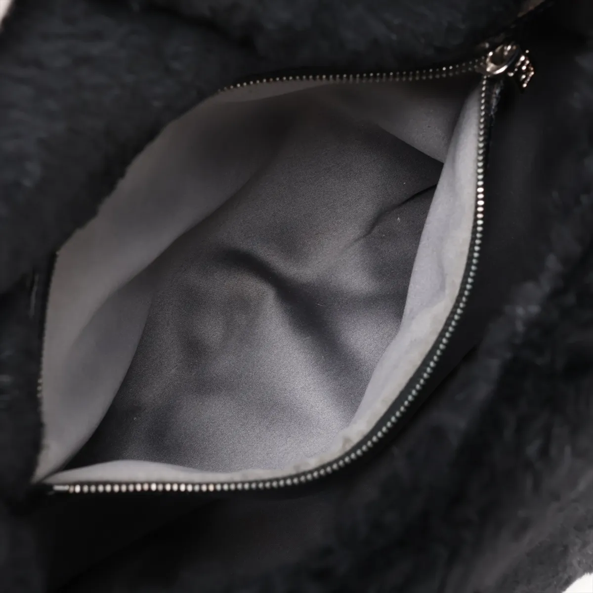 Mamma Bucket Fur and Leather Shoulder Bag, Black — view 8