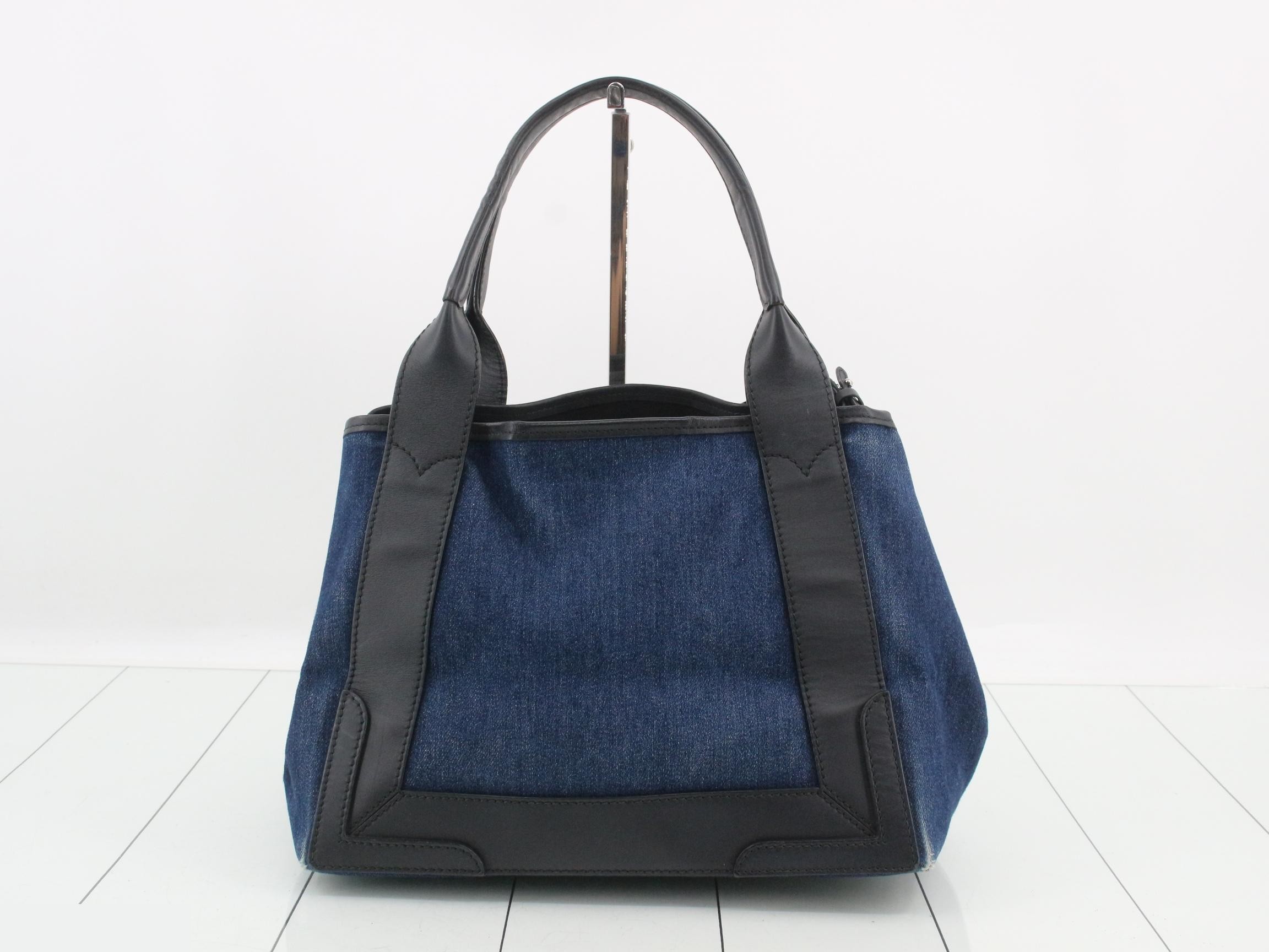 Navy Cabas S Handbag, Denim — view 2