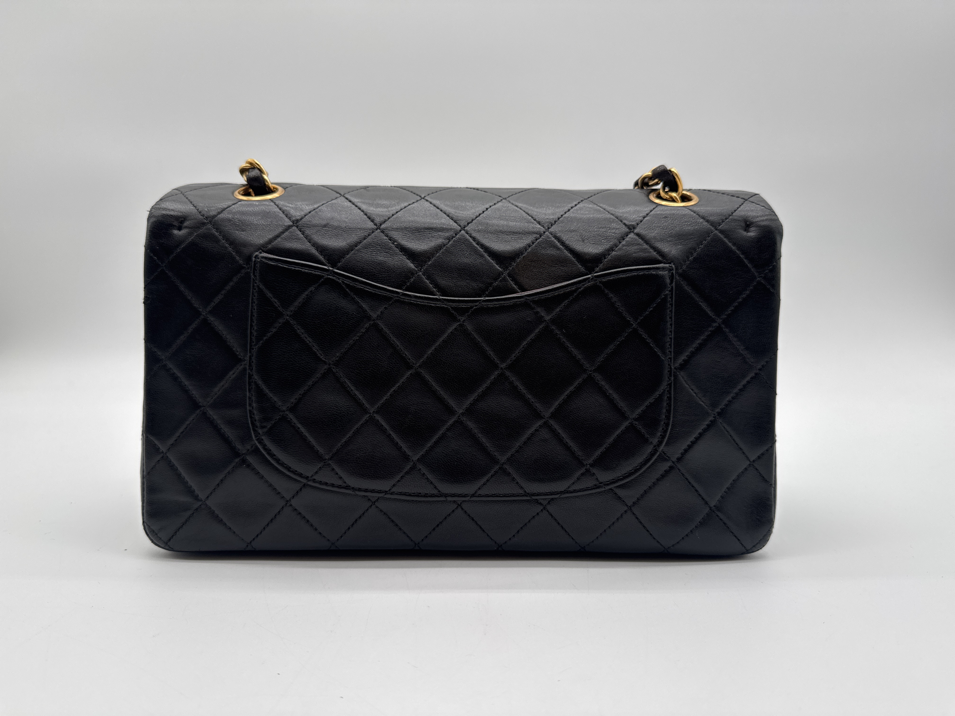 Matelassé Double Flap Black Shoulder Bag — view 2