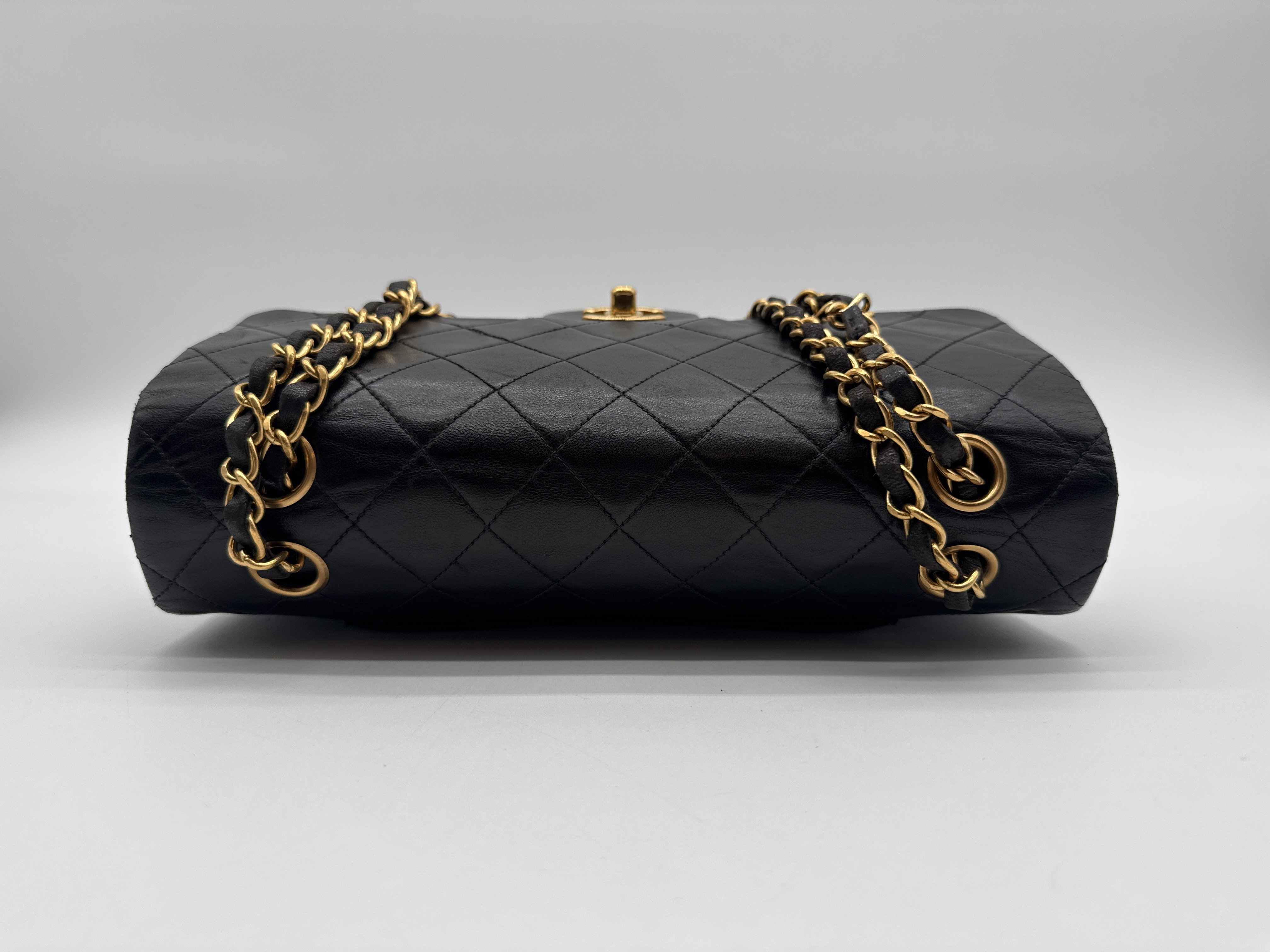 Matelassé Double Flap Black Shoulder Bag — view 5