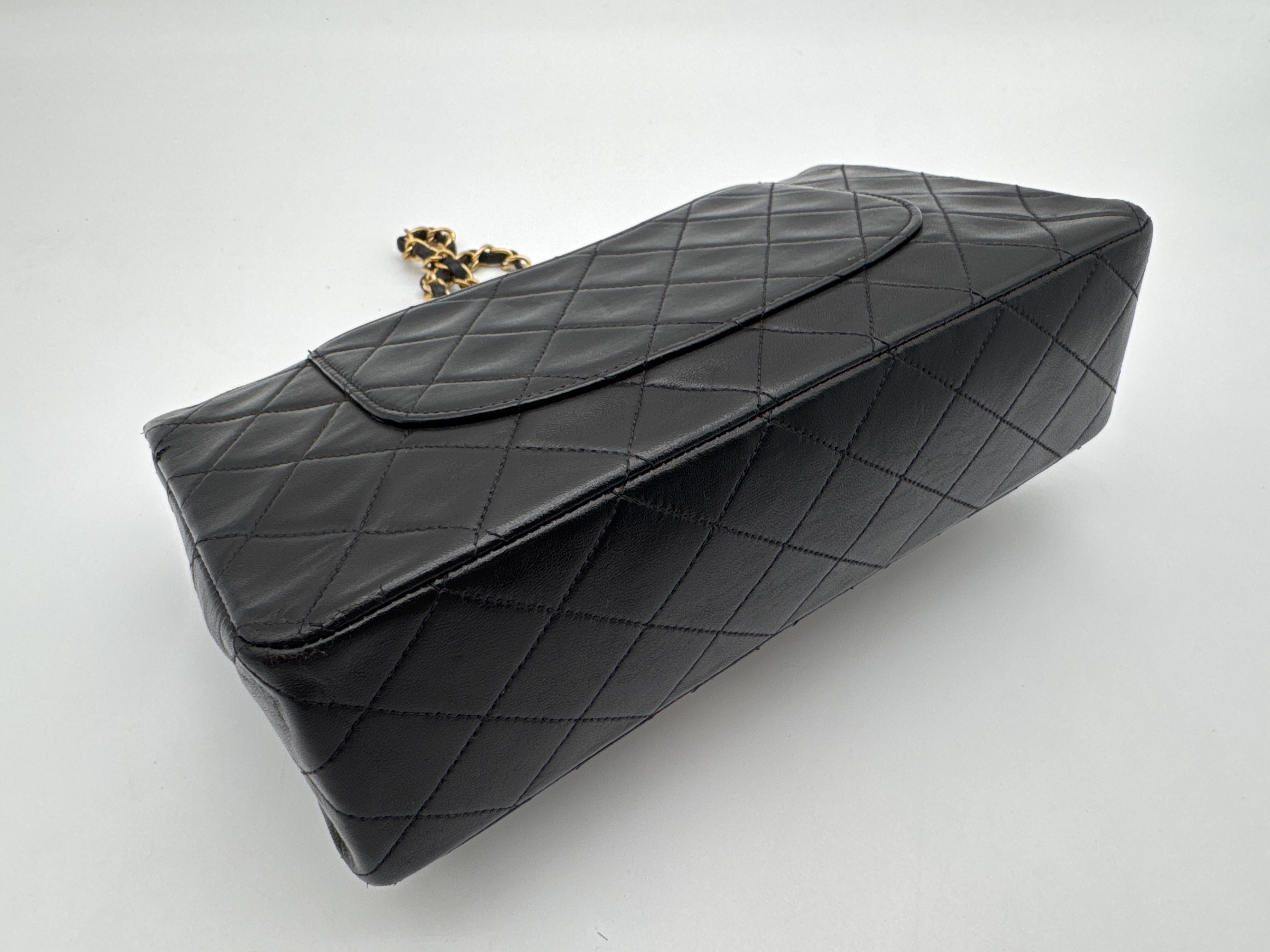 Matelassé Double Flap Black Shoulder Bag — view 7