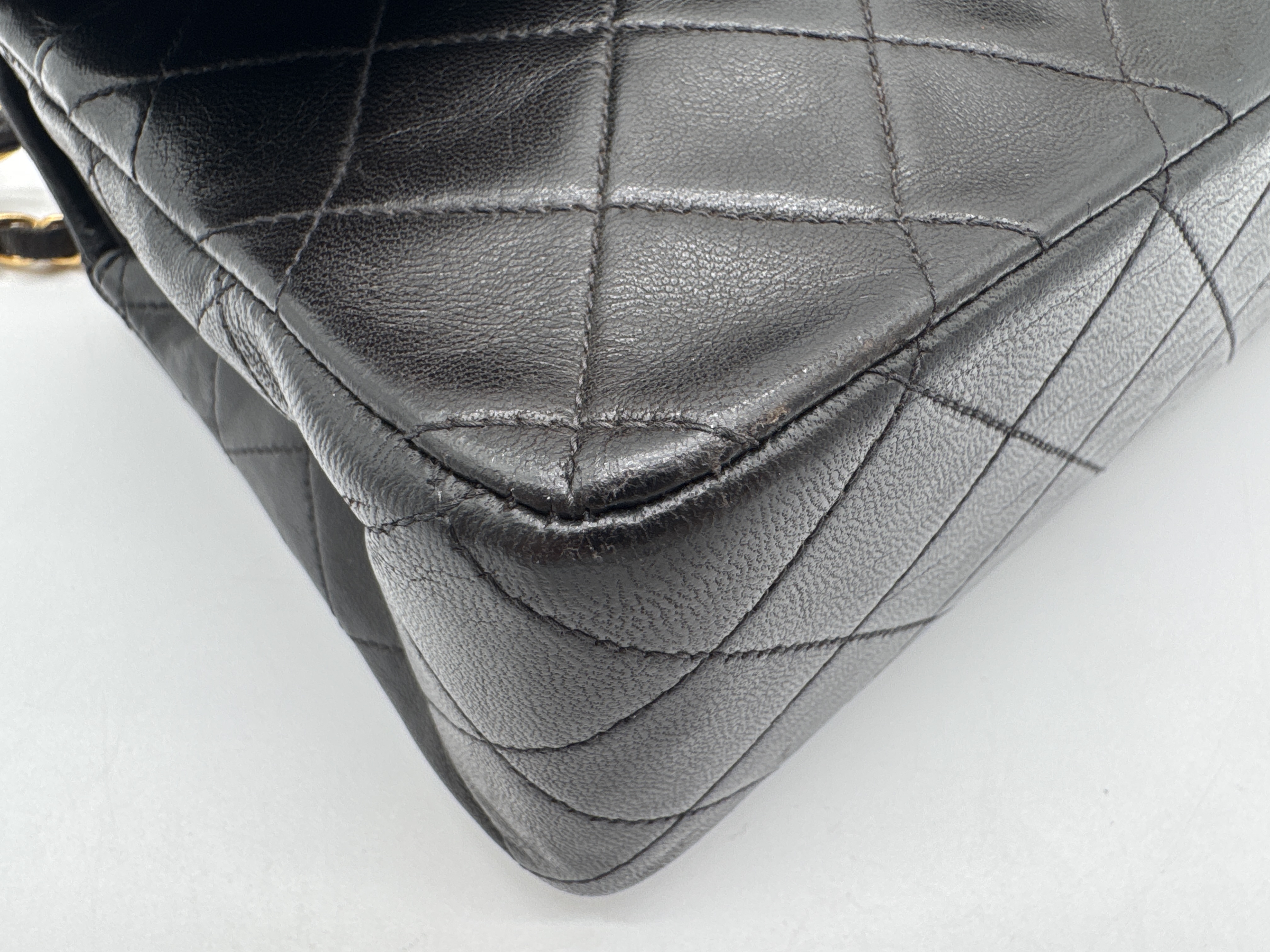 Matelassé Double Flap Black Shoulder Bag — view 8