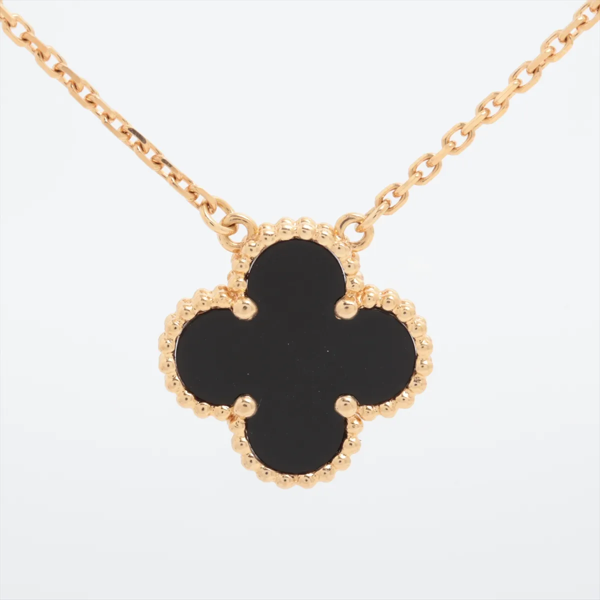 Vintage Alhambra Onyx Necklace 750 (Yellow Gold) 4.9g JB350841 — view 2