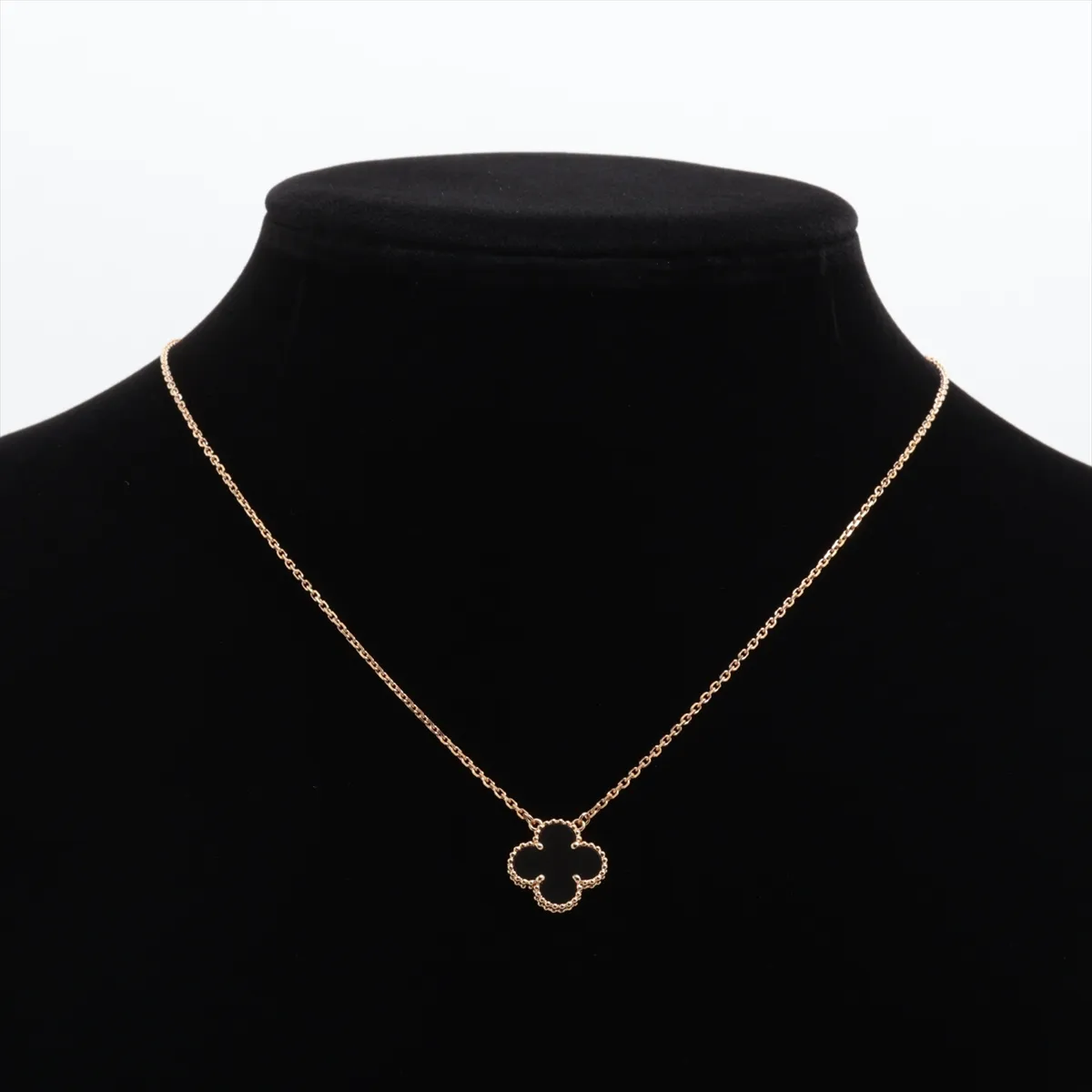 Vintage Alhambra Onyx Necklace 750 (Yellow Gold) 4.9g JB350841 — view 5