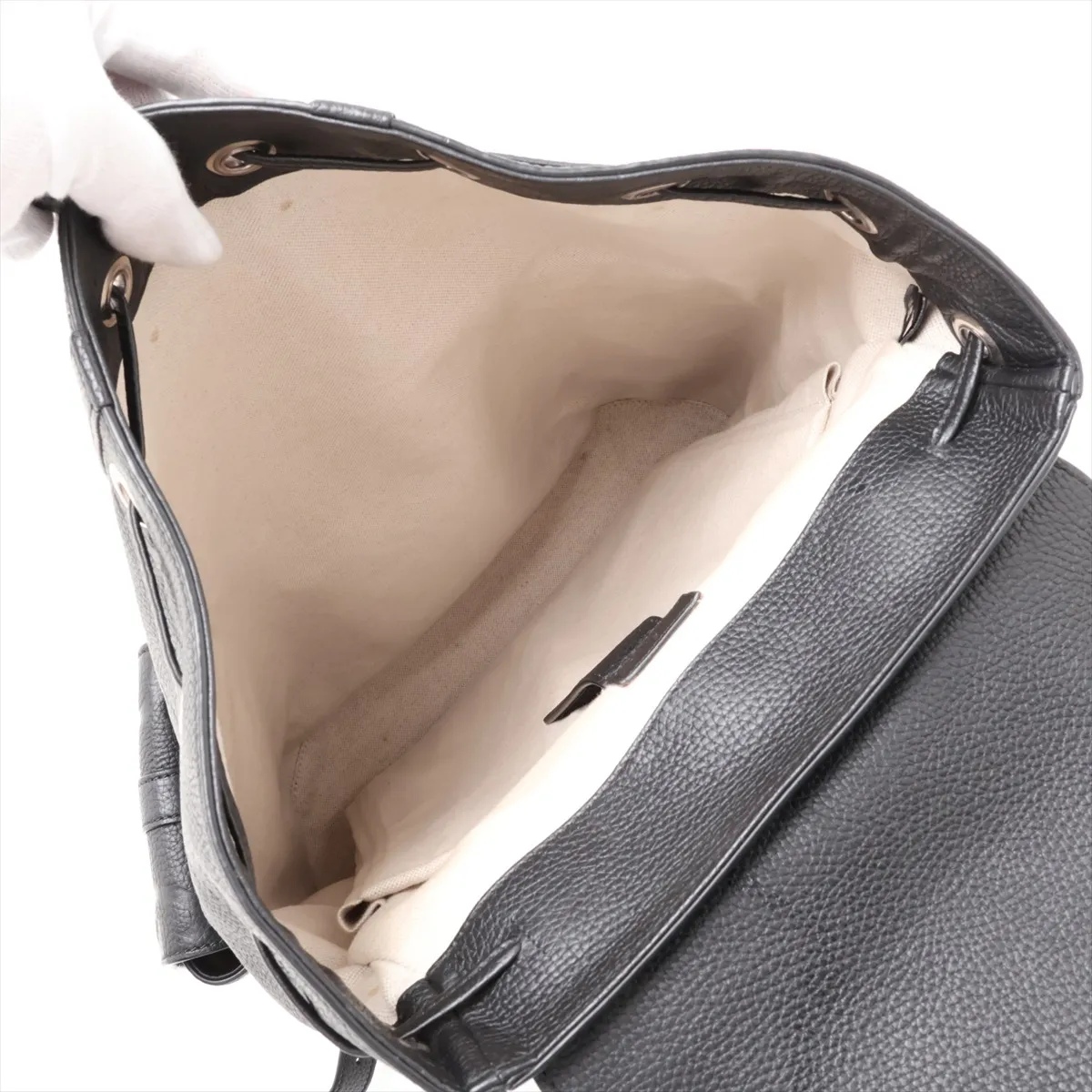 GG Embossed 625770 Leather Backpack/Rucksack, Black — view 7