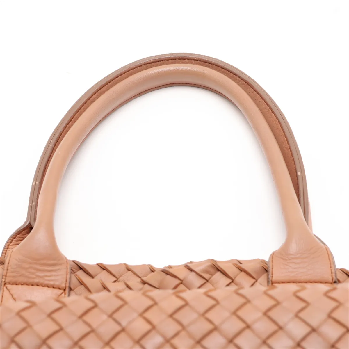 Intrecciato Cabas MM Leather Tote Bag, Brown — view 6