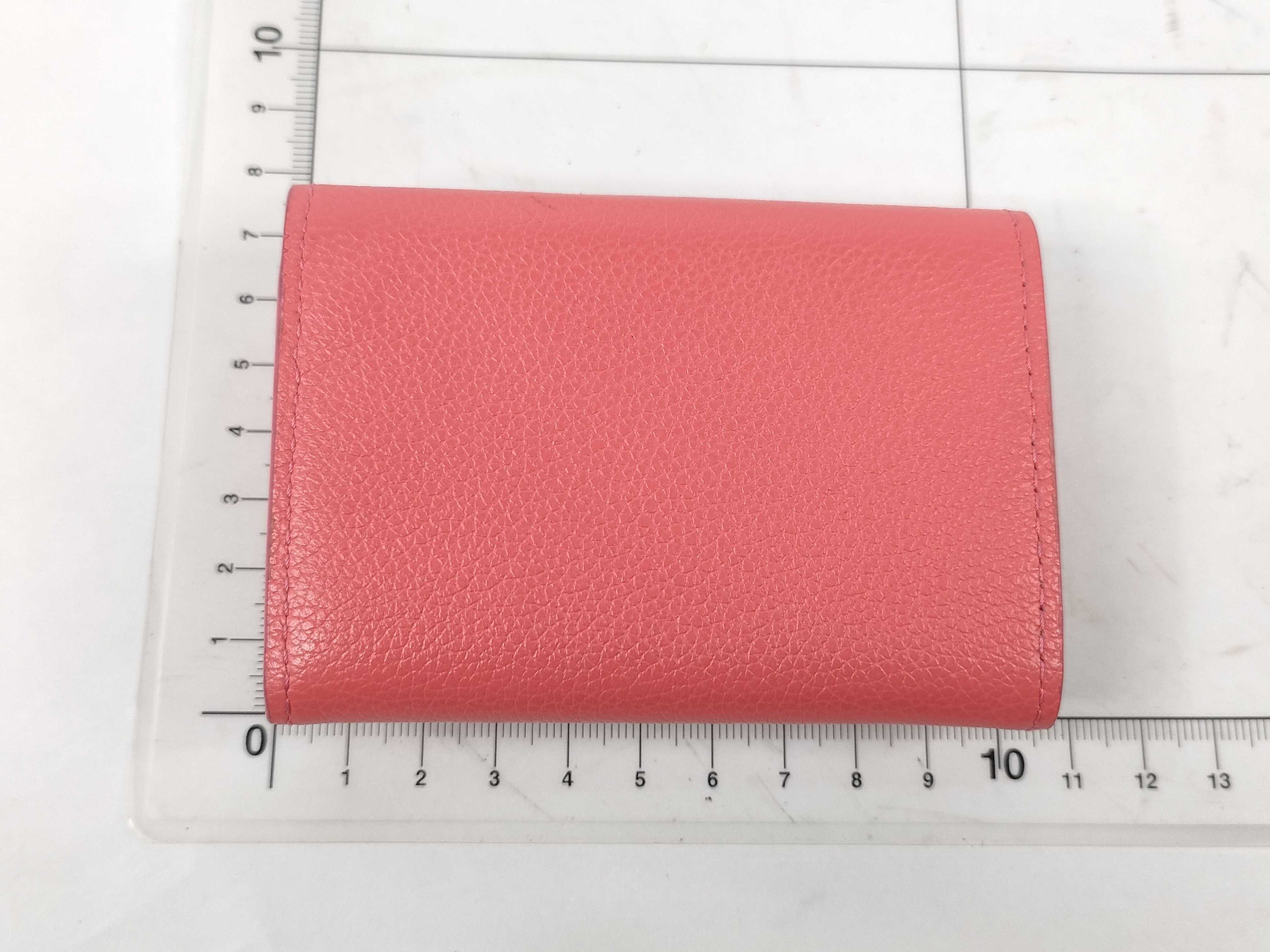 Pink Calf Leather Portefeuille Lockmini Wallet — view 2