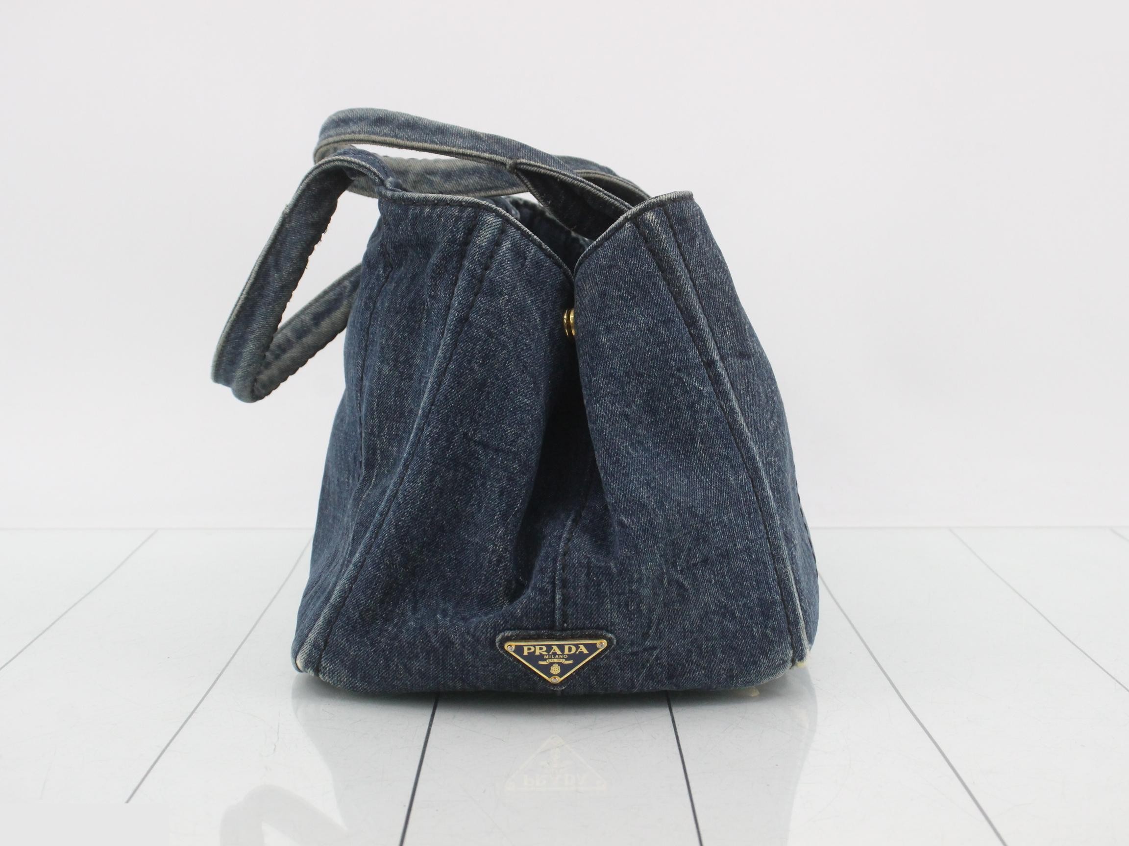 Canapa M Tote Bag, Denim, Blue — view 4