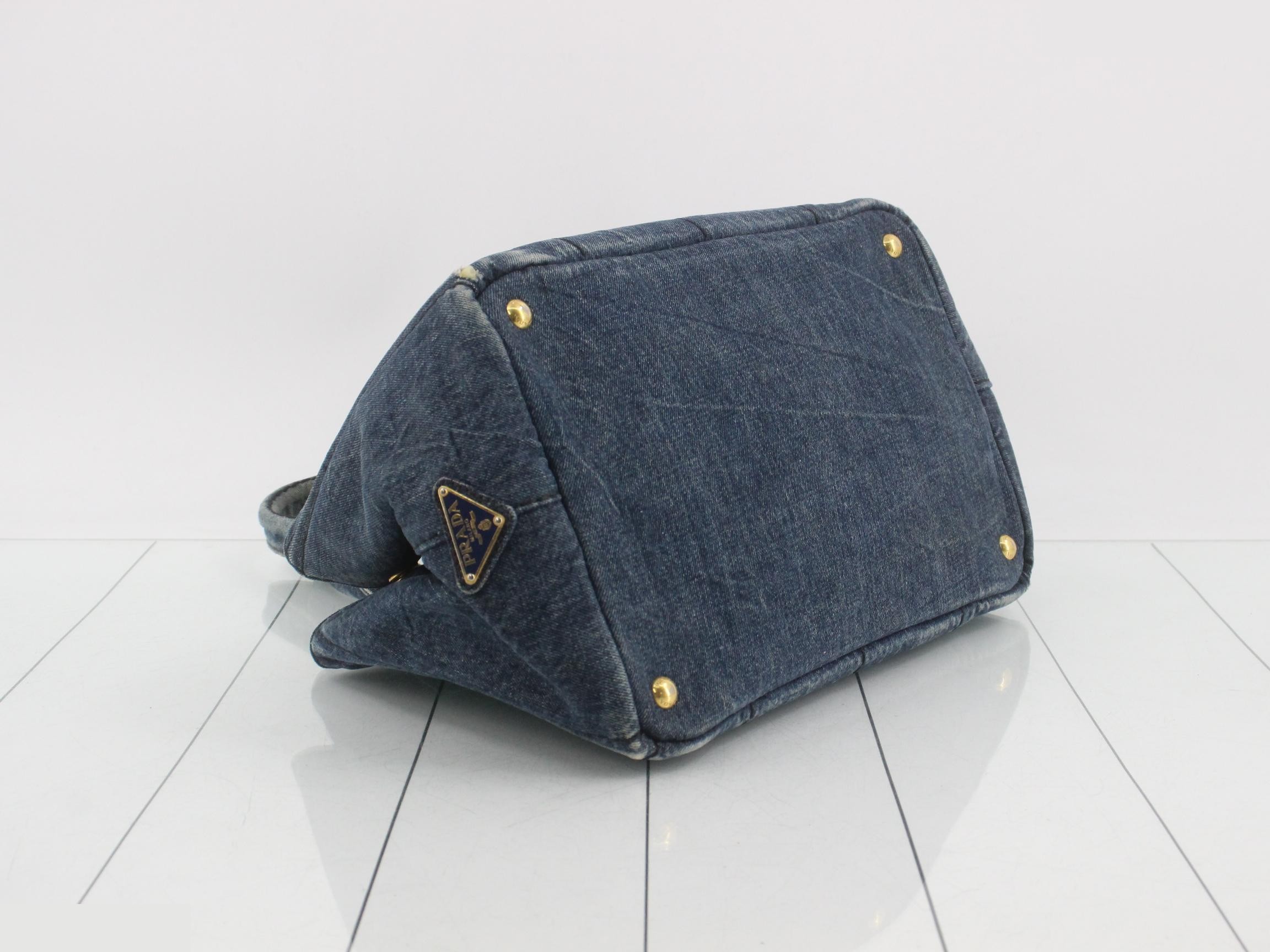 Canapa M Tote Bag, Denim, Blue — view 5