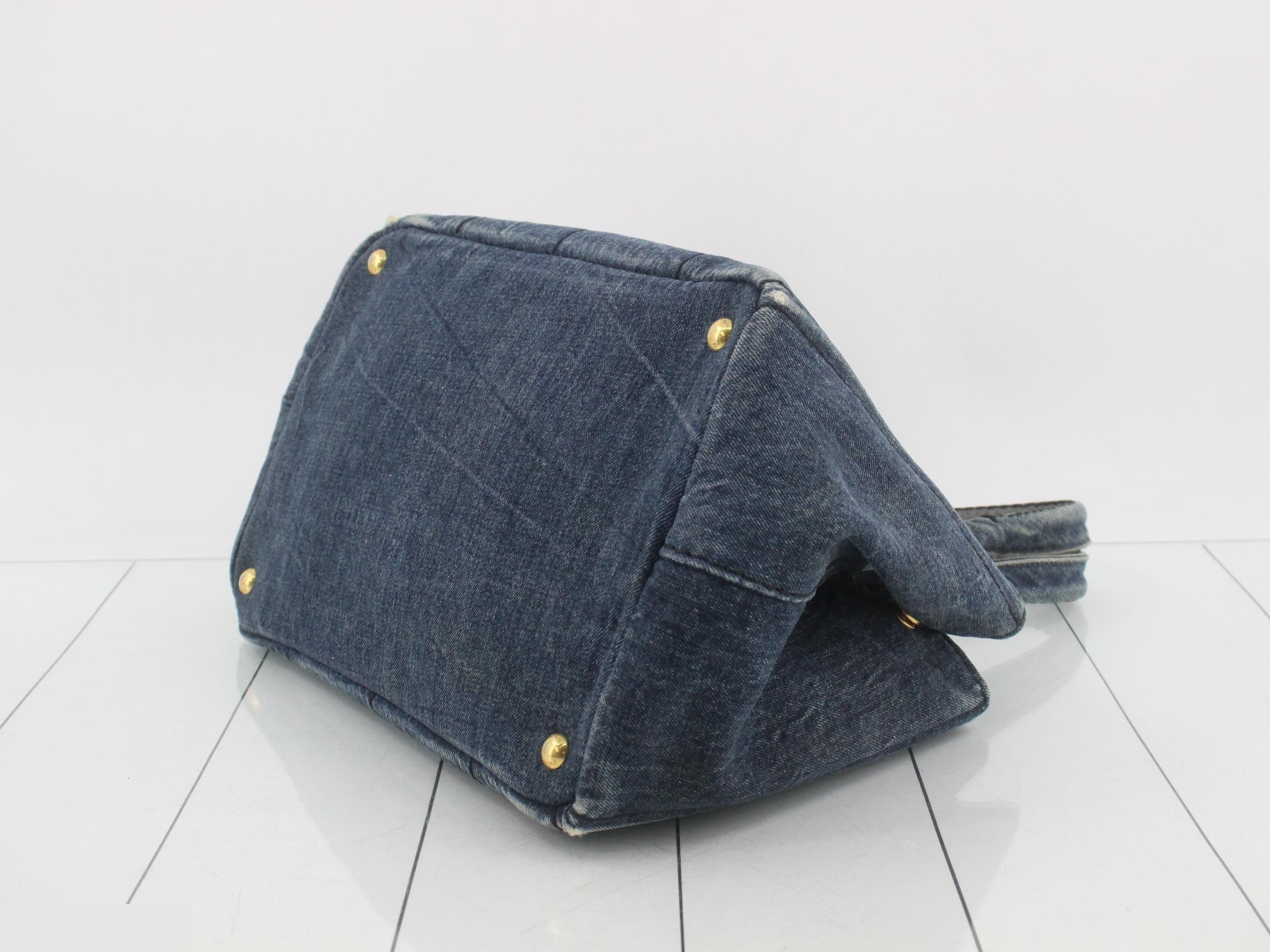 Canapa M Tote Bag, Denim, Blue — view 6