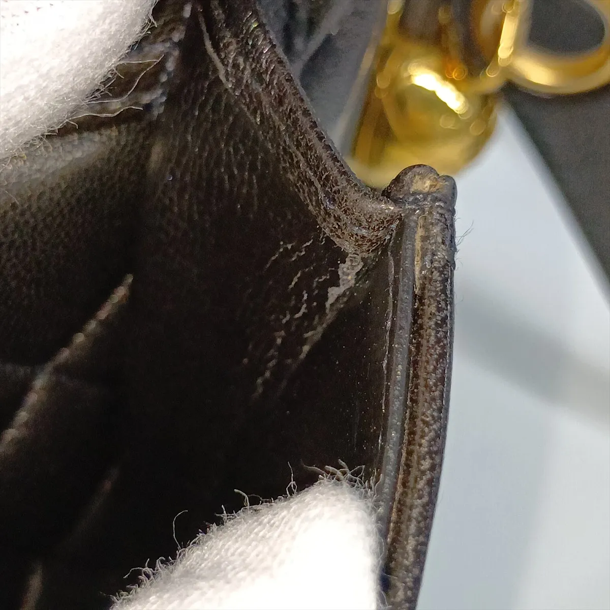 Matelassé Lambskin Chain Shoulder Bag, Black with Gold Hardware, 4053171, Series 4 — view 15