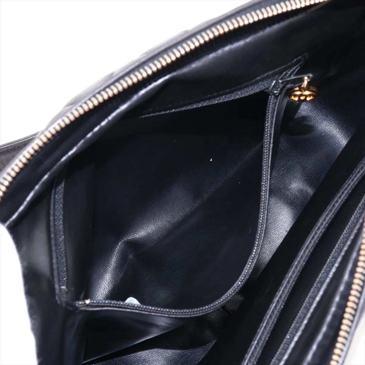 Matelassé Lambskin Chain Shoulder Bag, Black with Gold Hardware, 4053171, Series 4 — view 7