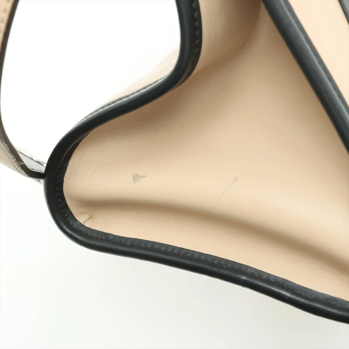 Runaway Leather Handbag Beige x Black 8BH344 — view 13