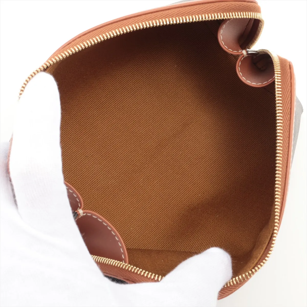 Triomphe PVC x Leather Pouch Brown — view 3