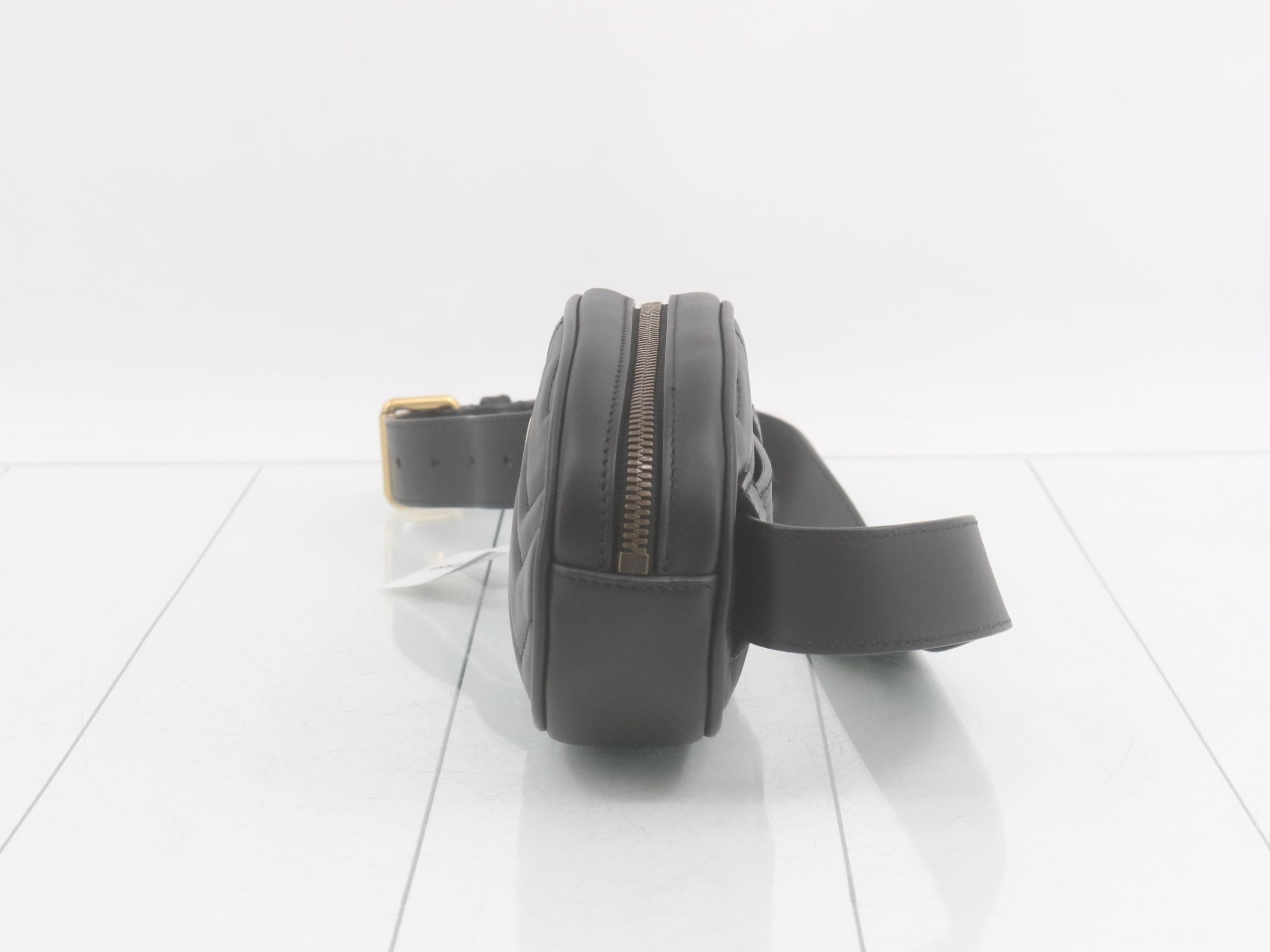 GG Marmont Leather Waist Bag, Black — view 3