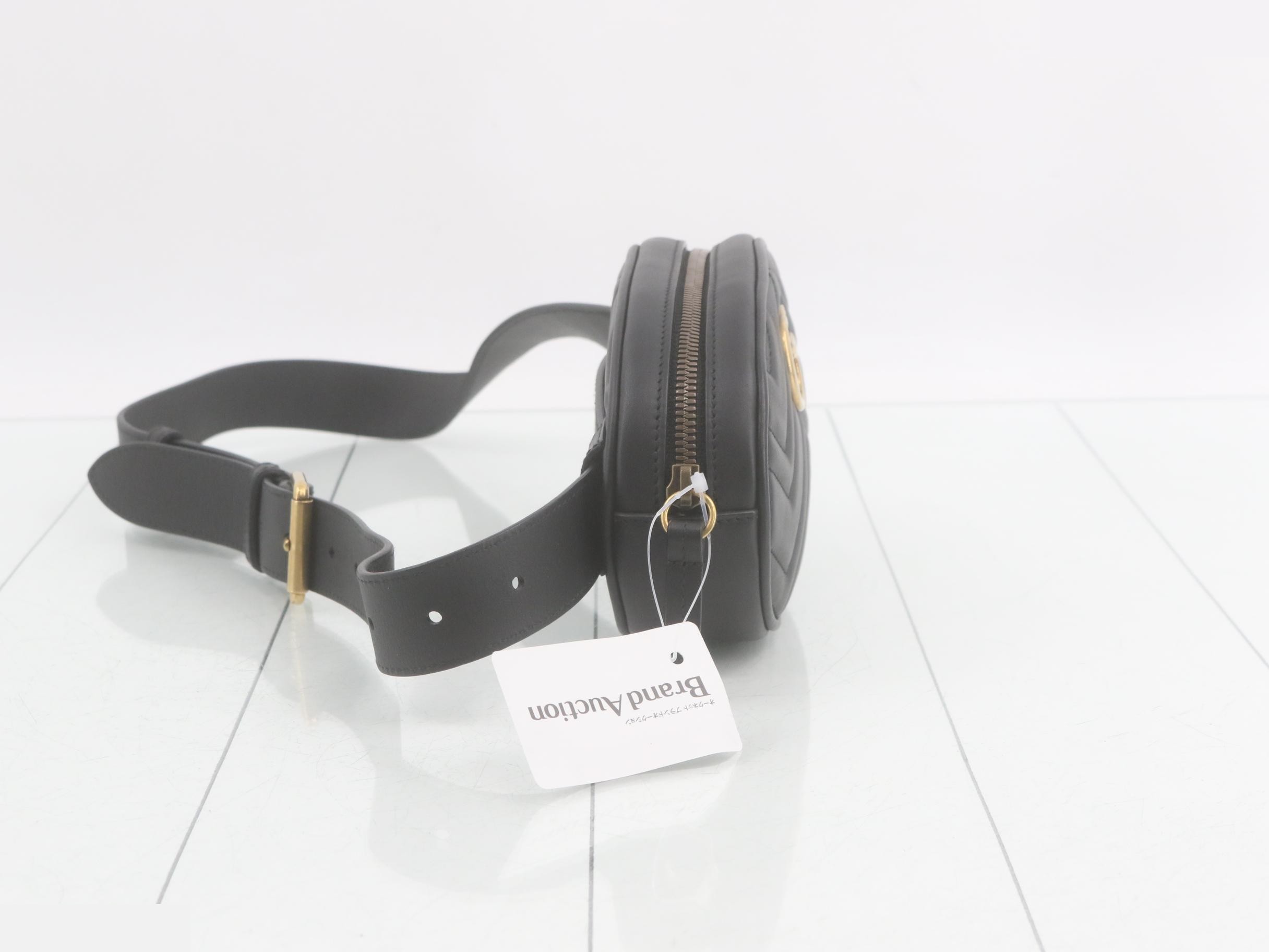GG Marmont Leather Waist Bag, Black — view 4
