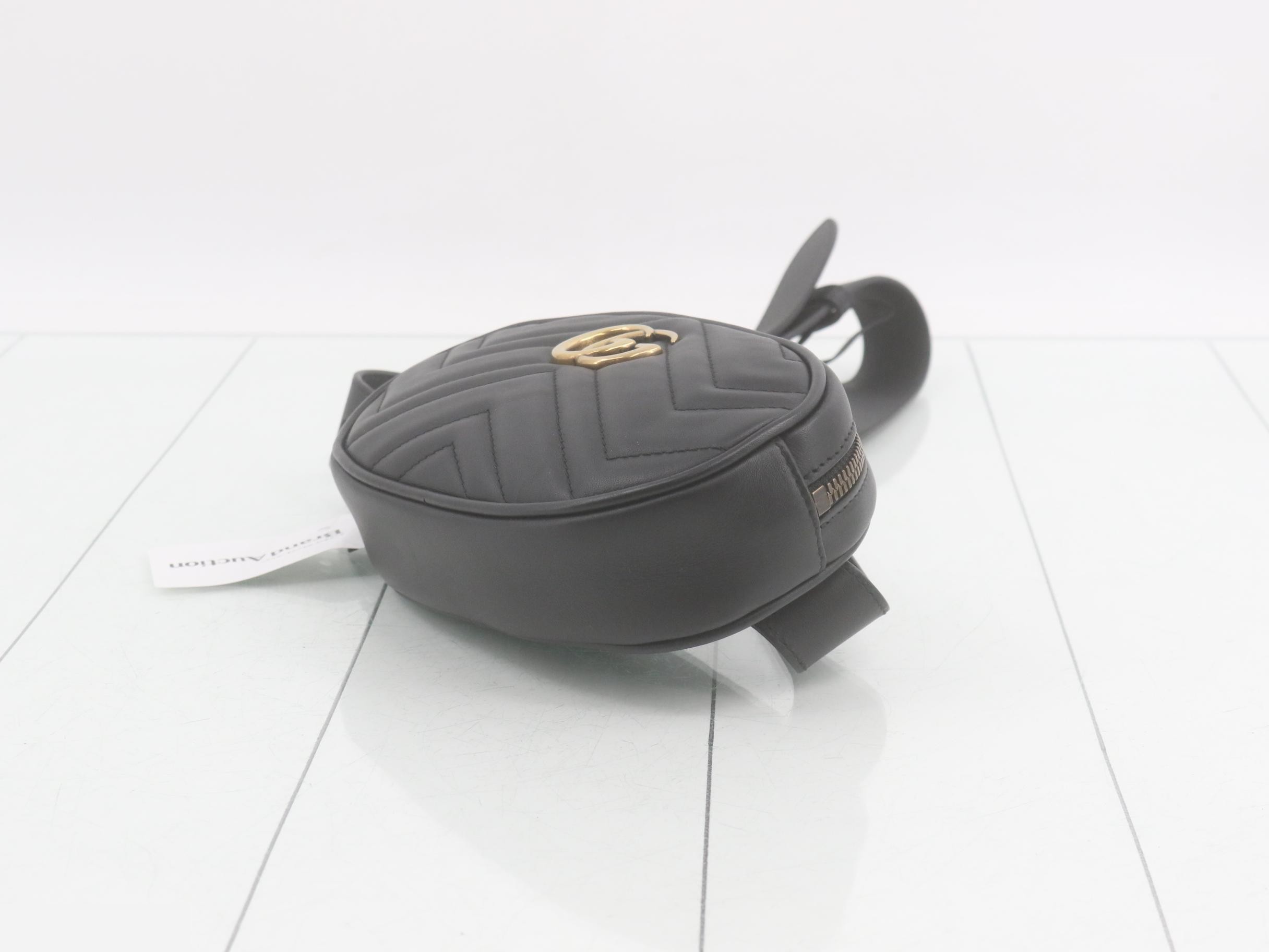 GG Marmont Leather Waist Bag, Black — view 6
