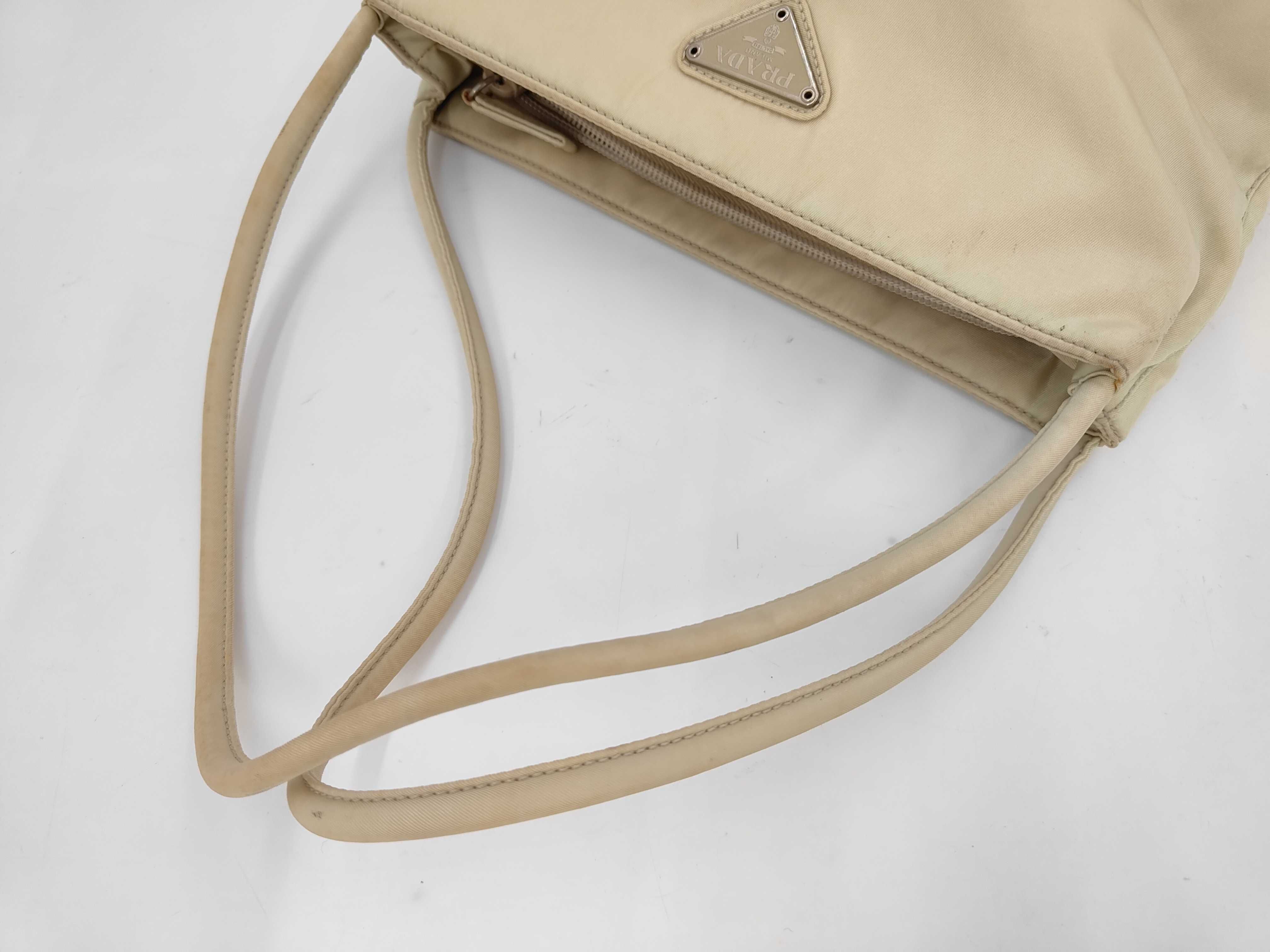 Nylon Shoulder Bag, Beige — view 4