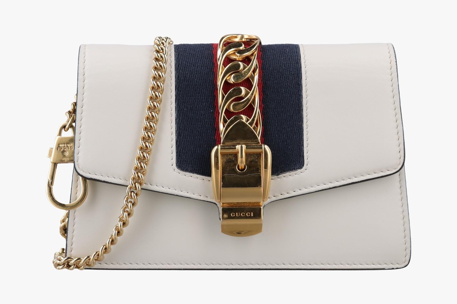 Sylvie Leather Ivory x Navy x Red