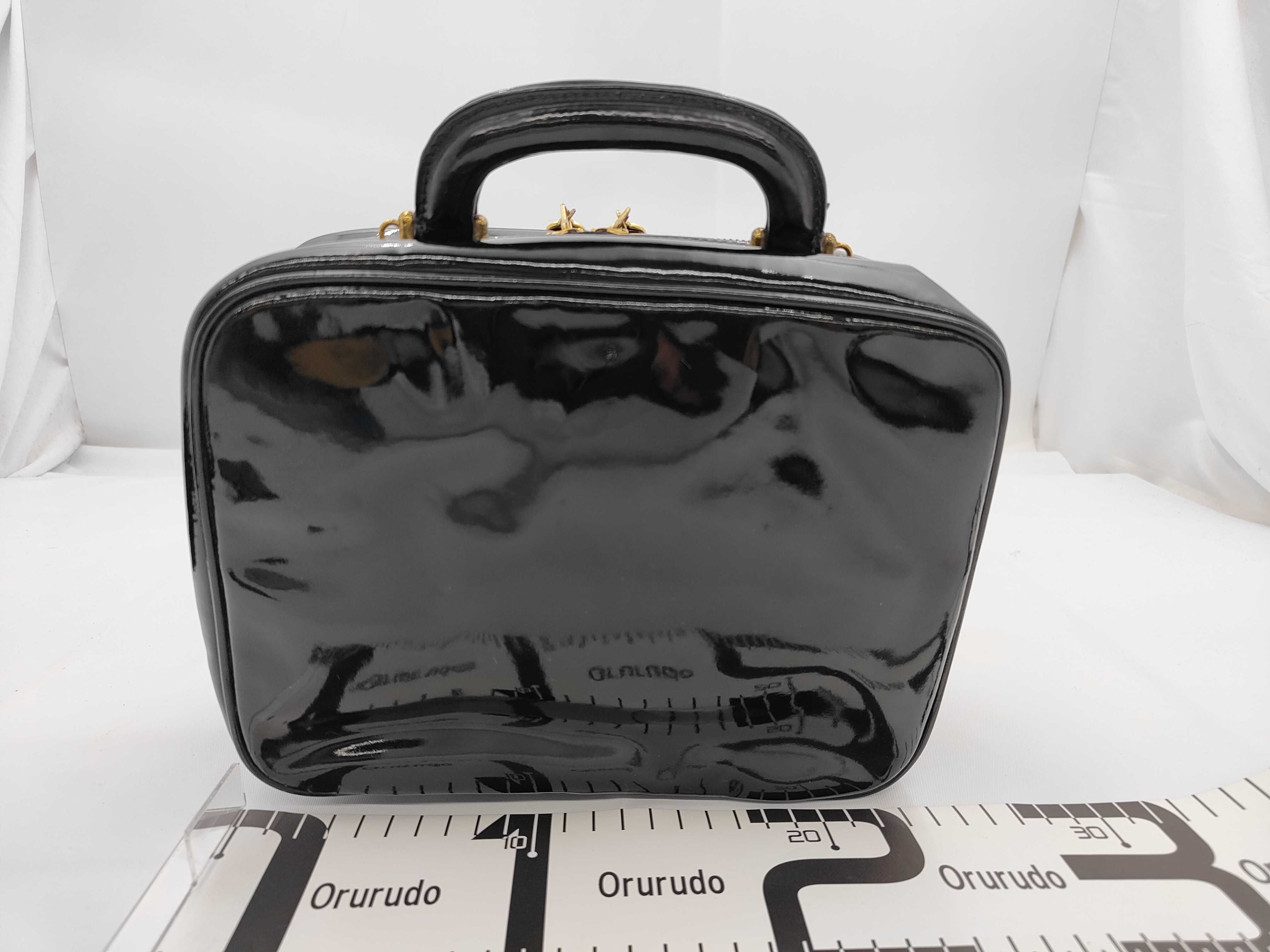 2-Way Enamel Black Vanity Bag — view 2