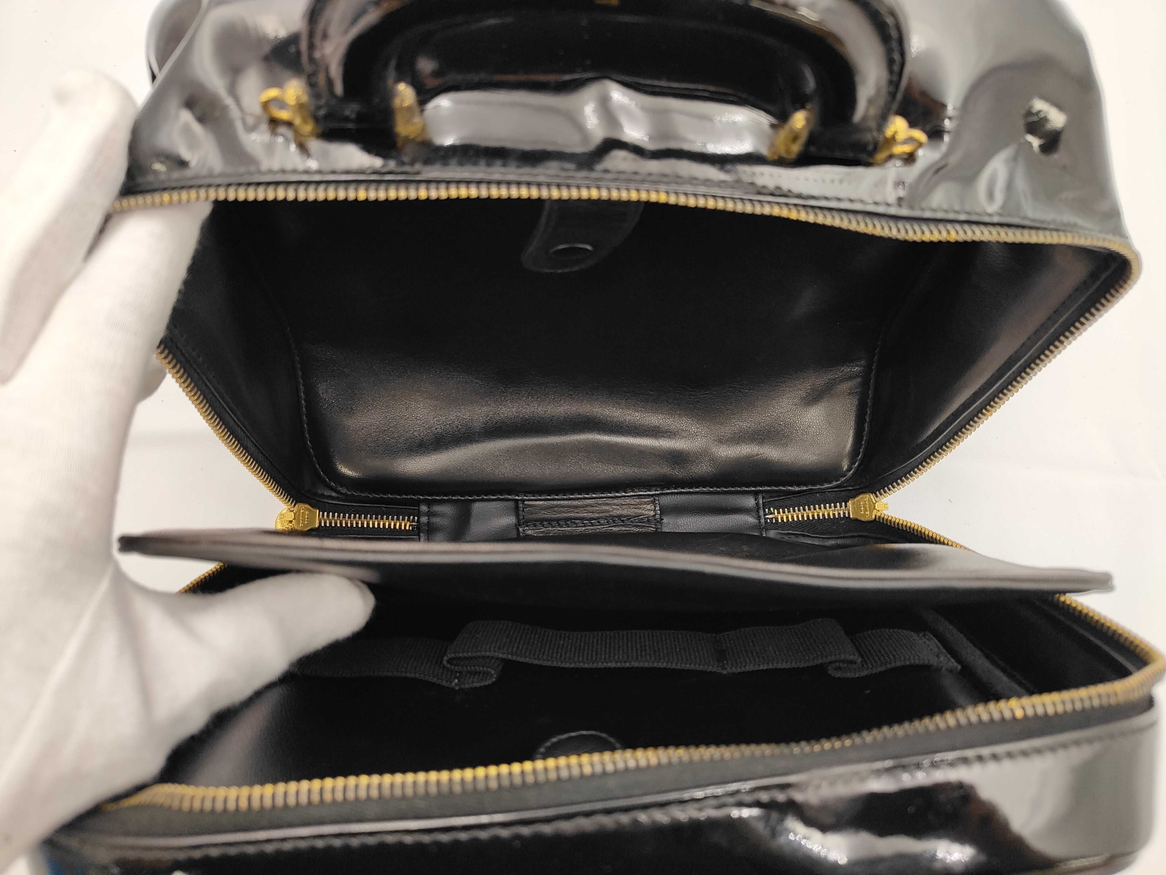 2-Way Enamel Black Vanity Bag — view 9